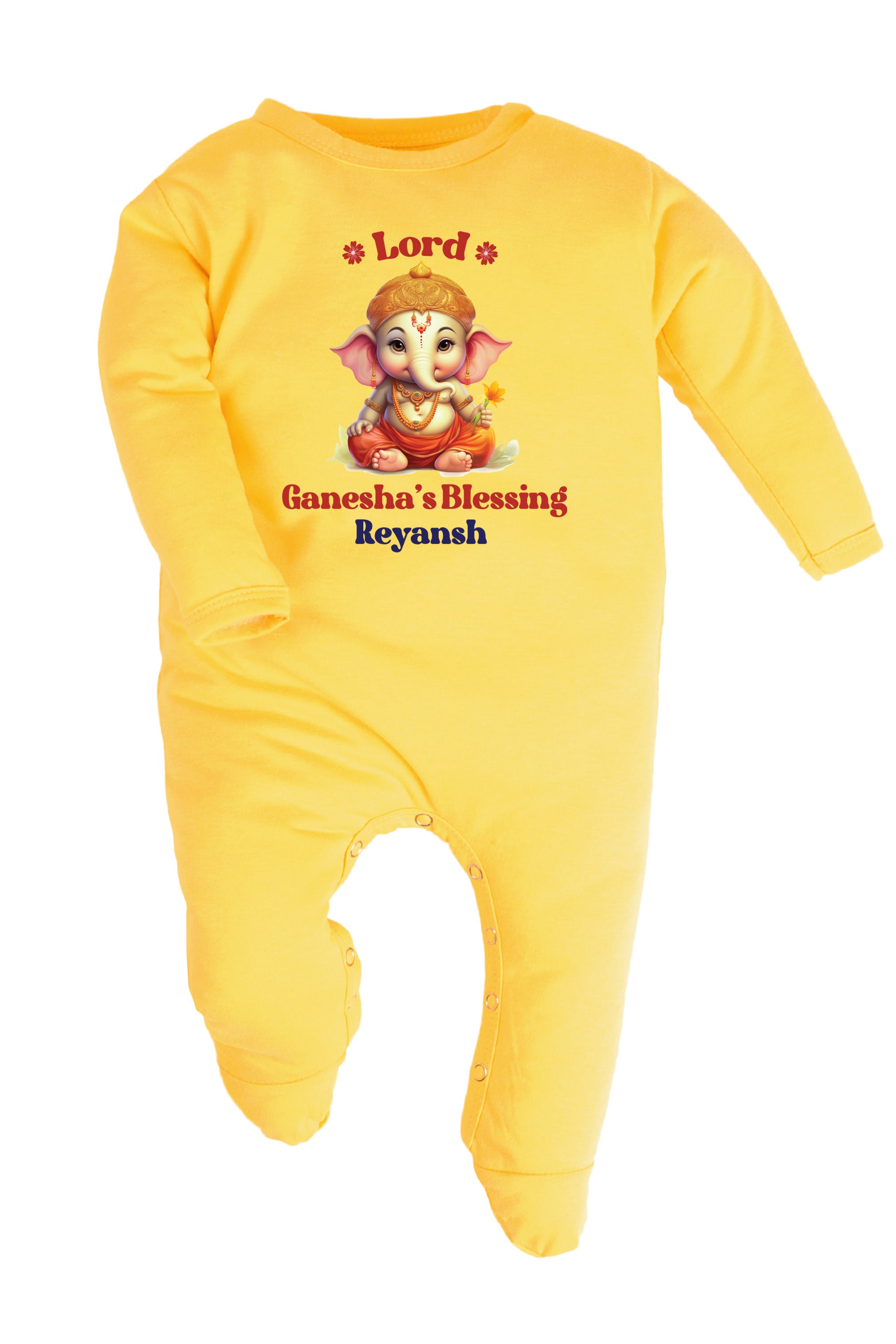 Lord Ganesha's Blessing Baby Romper | Onesies w/ Custom Name