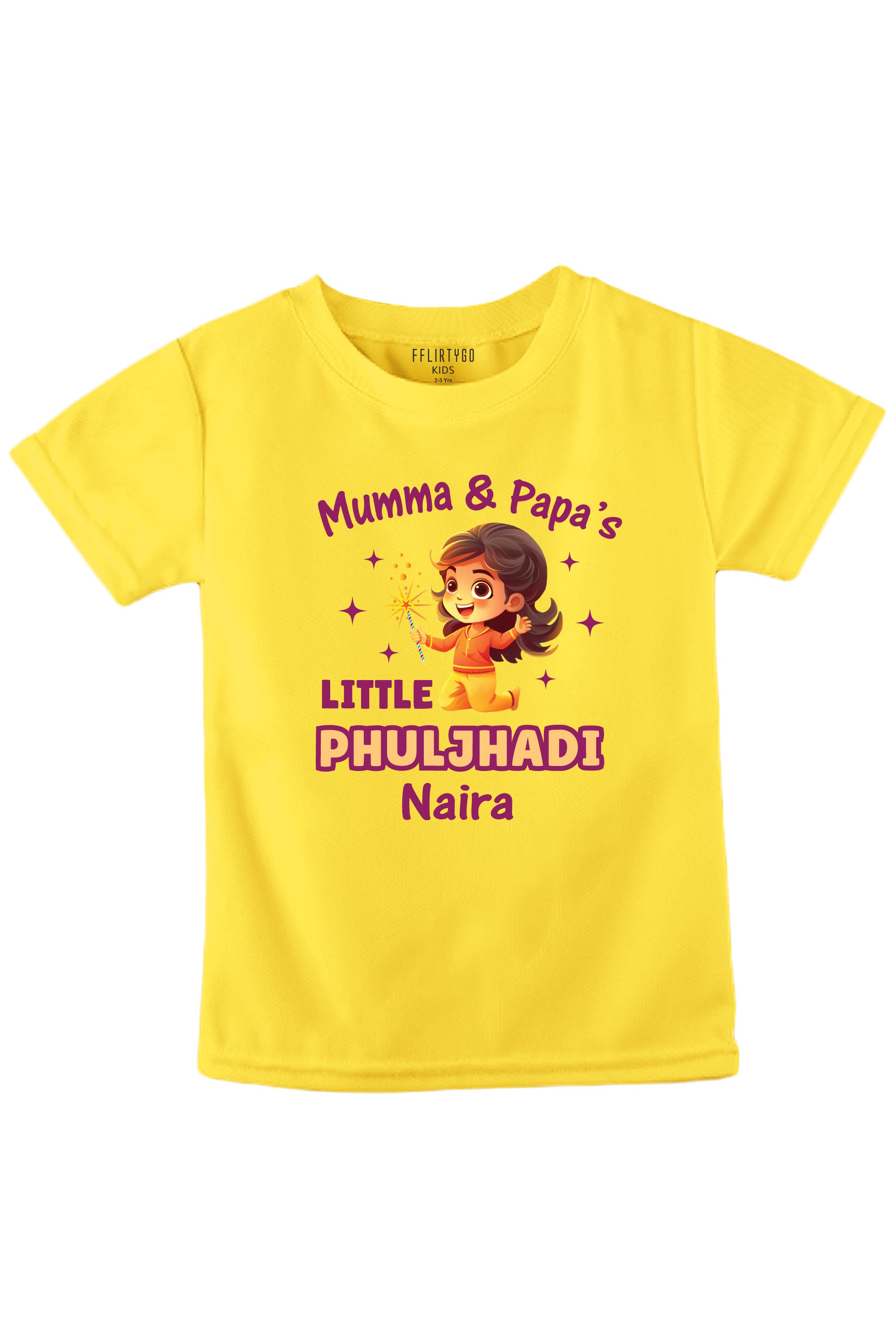 Mumma & Papa's Little Phuljhadi Kids T Shirt w/ Custom Name