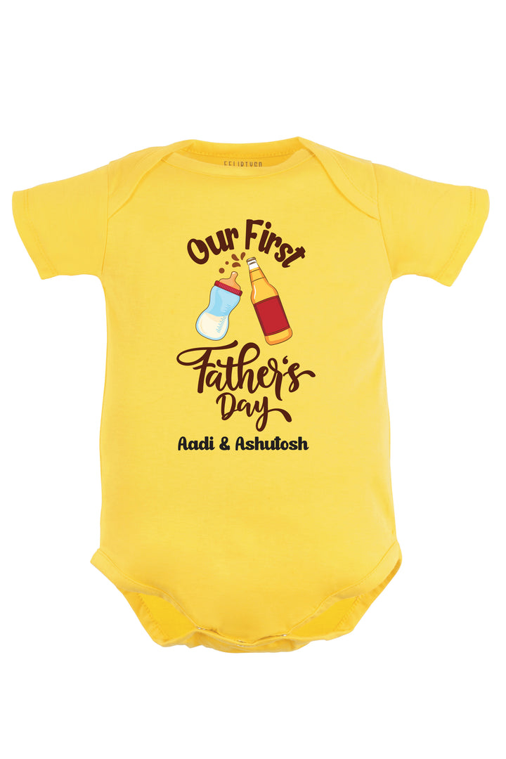 Our First Father's Day Baby Romper | Onesies w/ Custom Name