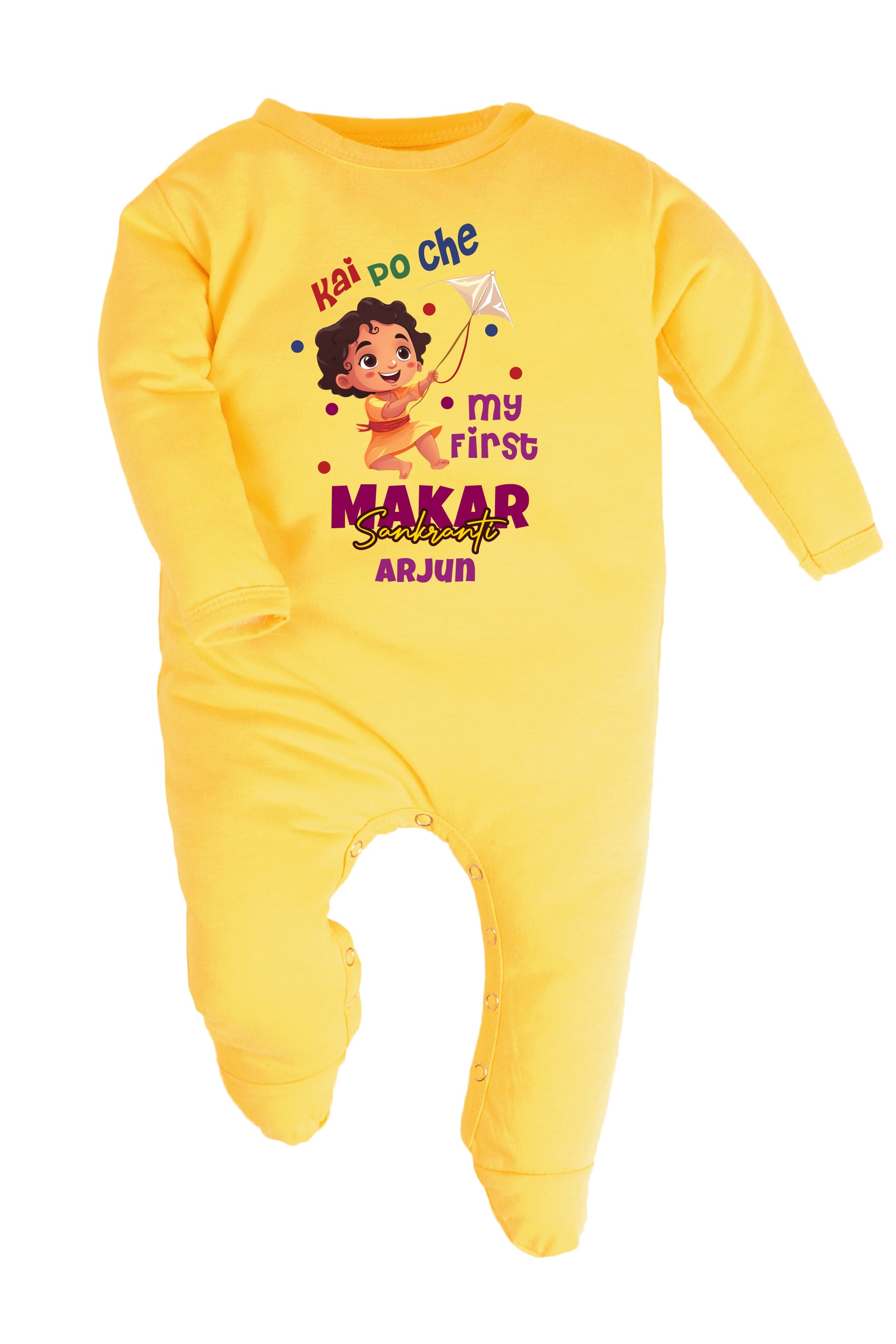 Kai po che my first Makar Sankranti Baby Romper | Onesies w/ Custom Name