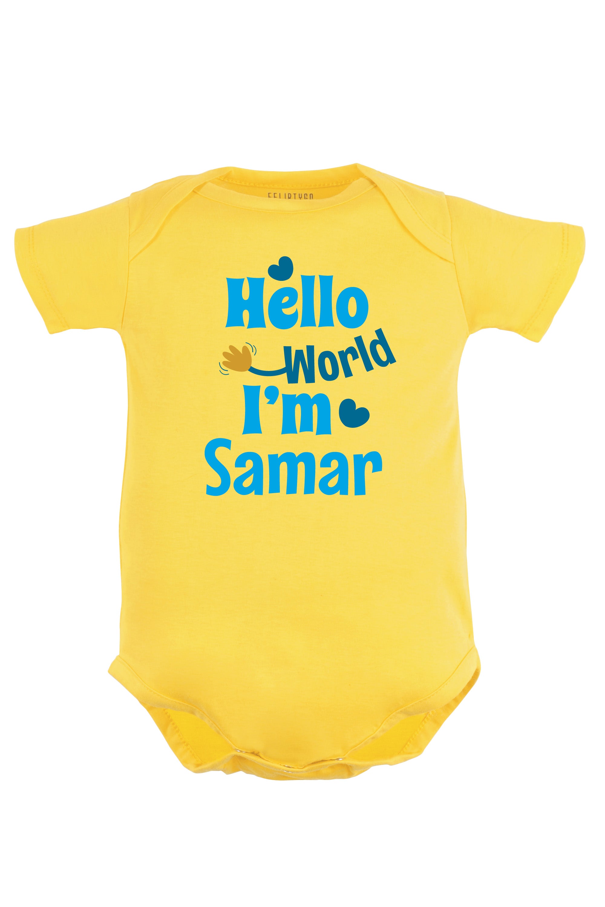 Hello World I Am (Blue) Baby Romper | Onesies w/ Custom Name