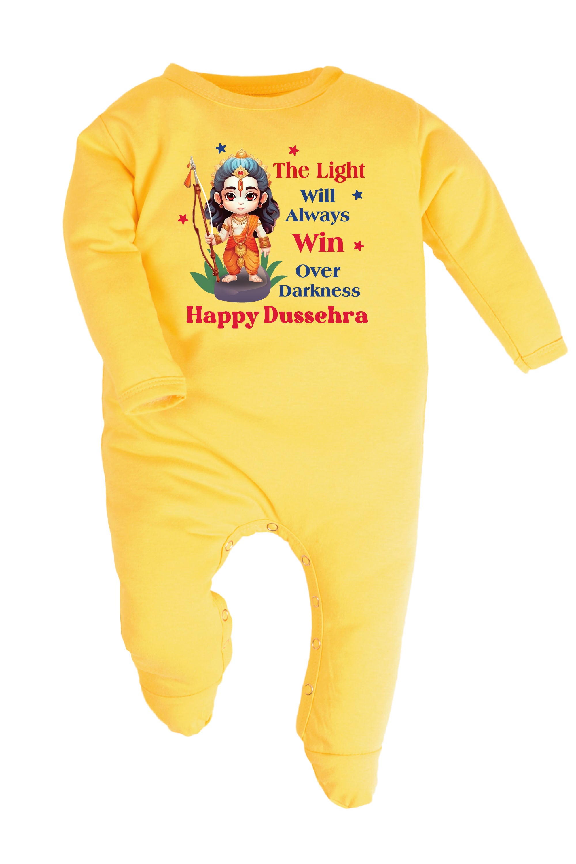 The Light Will Always Win Over Darkness Happy Dussehra Baby Romper | Onesies