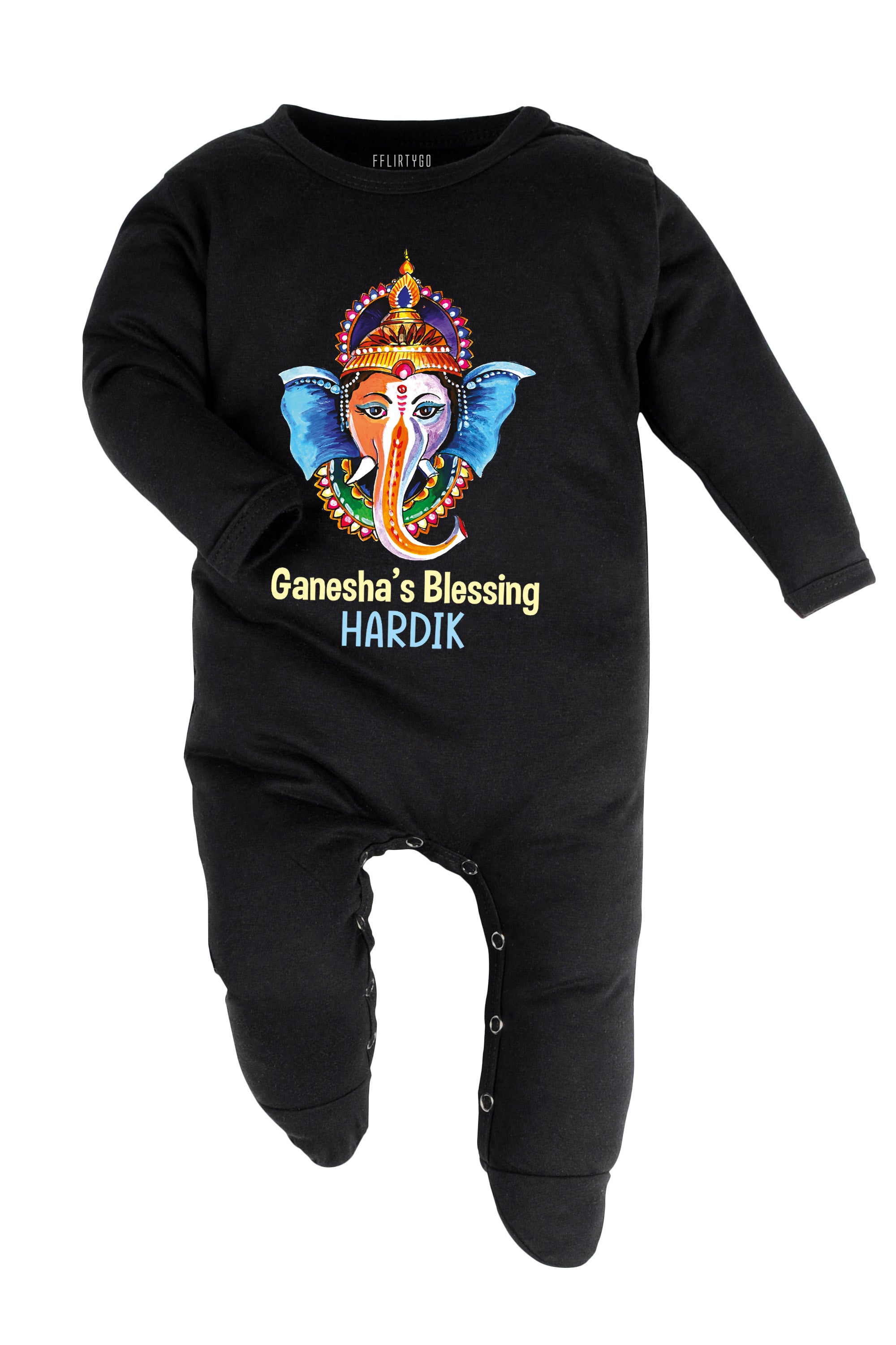 Ganesha's Blessing Baby Romper | Onesies w/ Custom Name