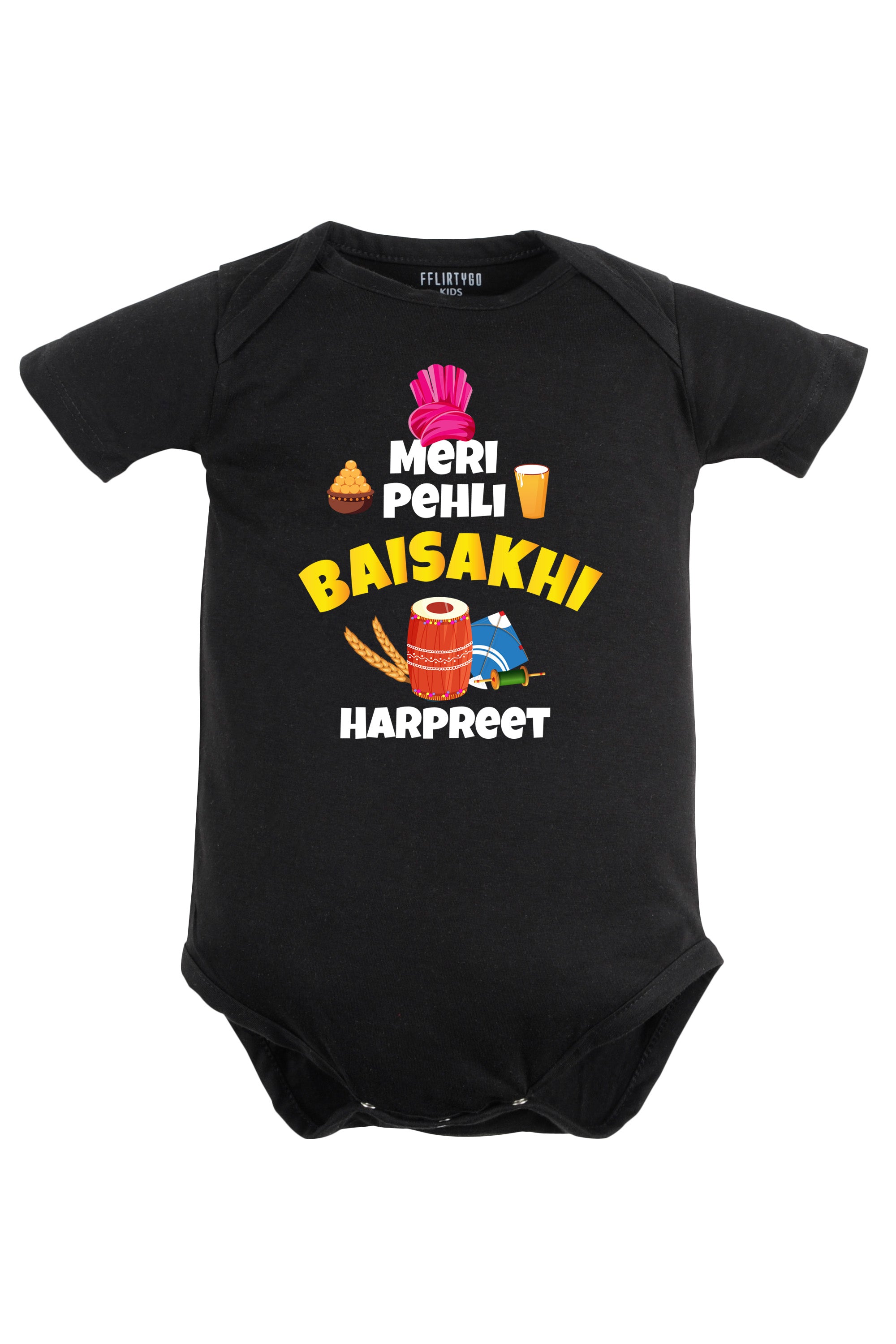 Meri Pehli Baisakhi Baby Romper | Onesies w/ Custom Name