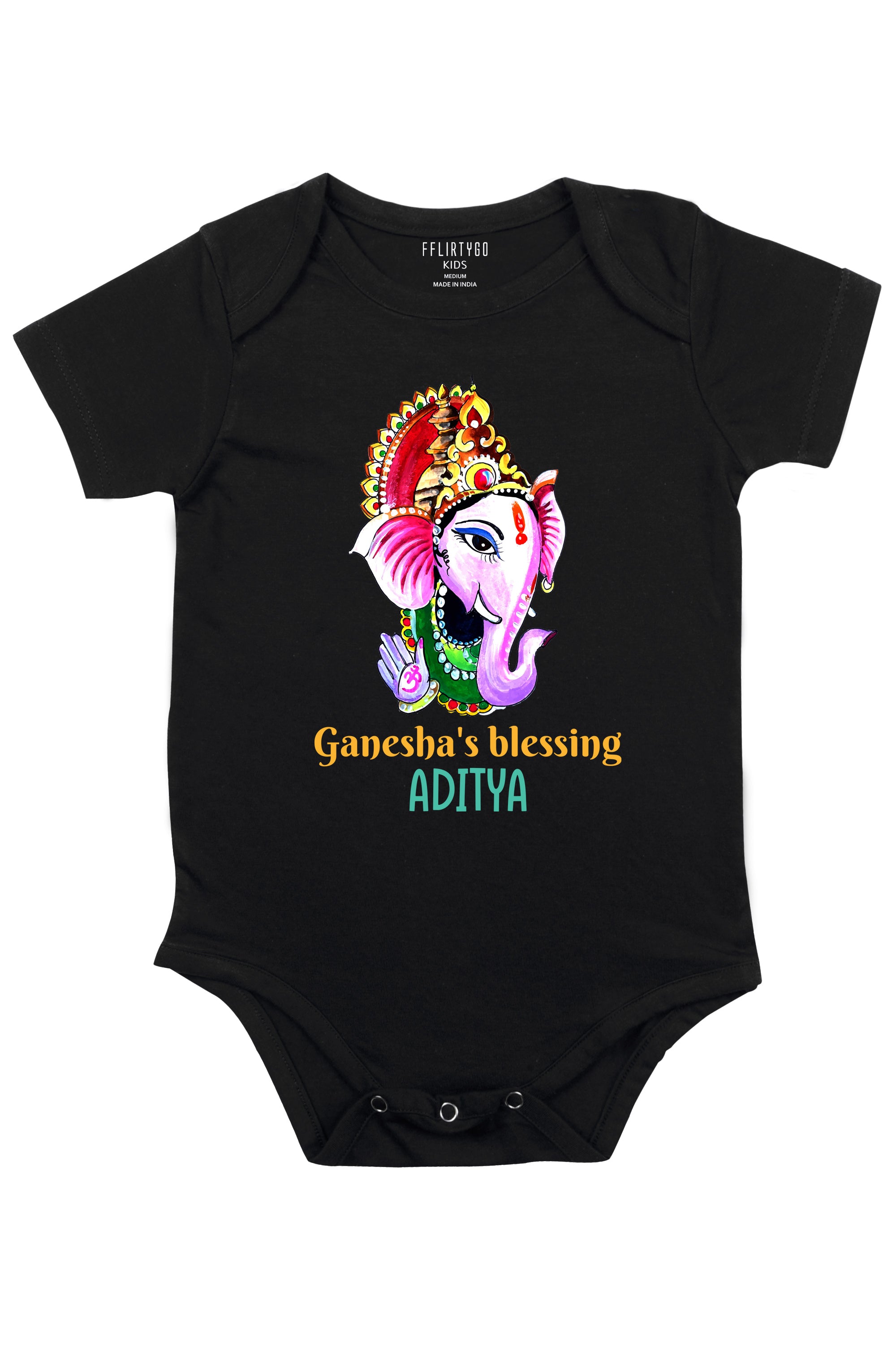 Ganesha's Blessing Baby Romper | Onesies w/ Custom Name