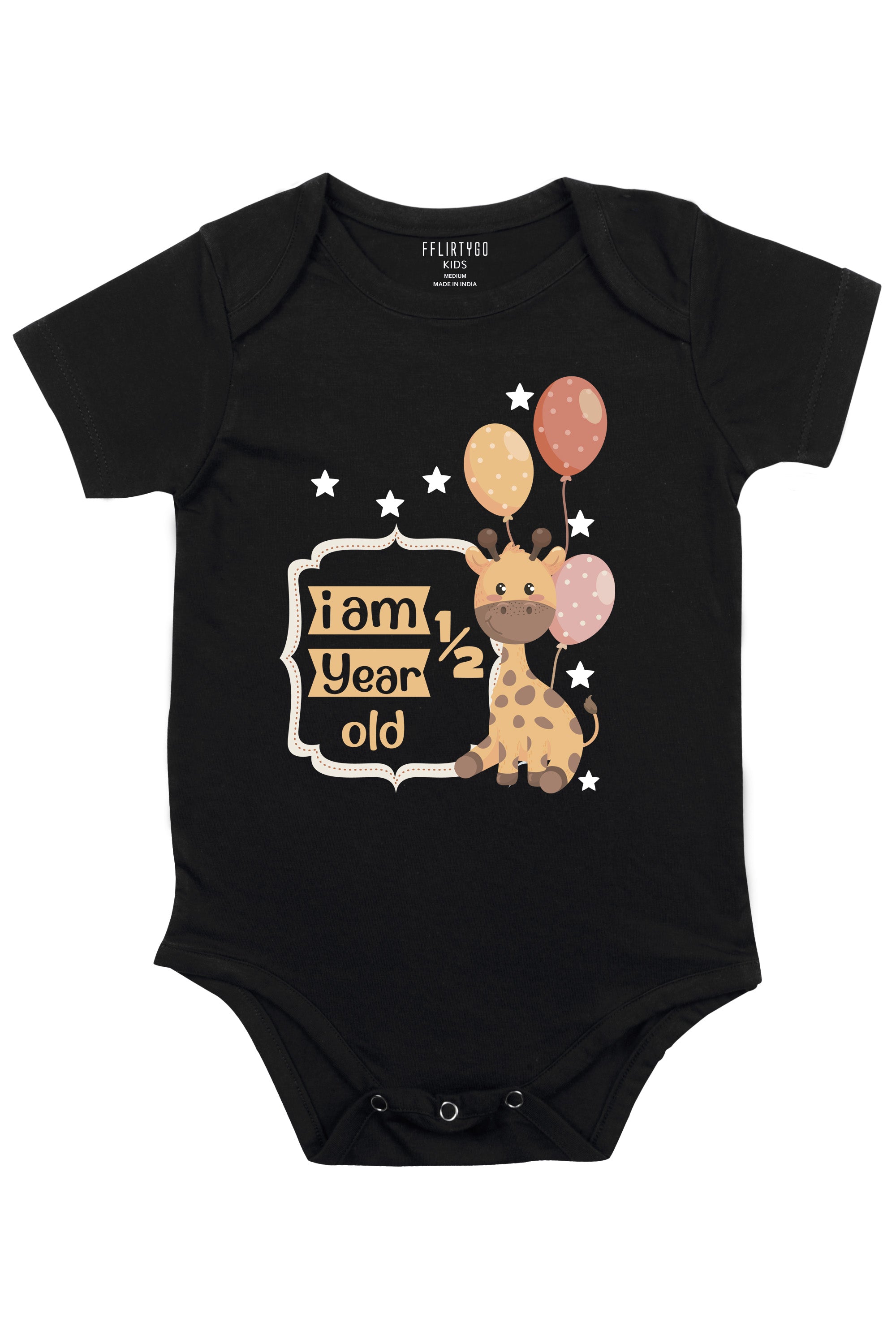 I am half year old Baby Romper | Onesies - Giraffe Romper