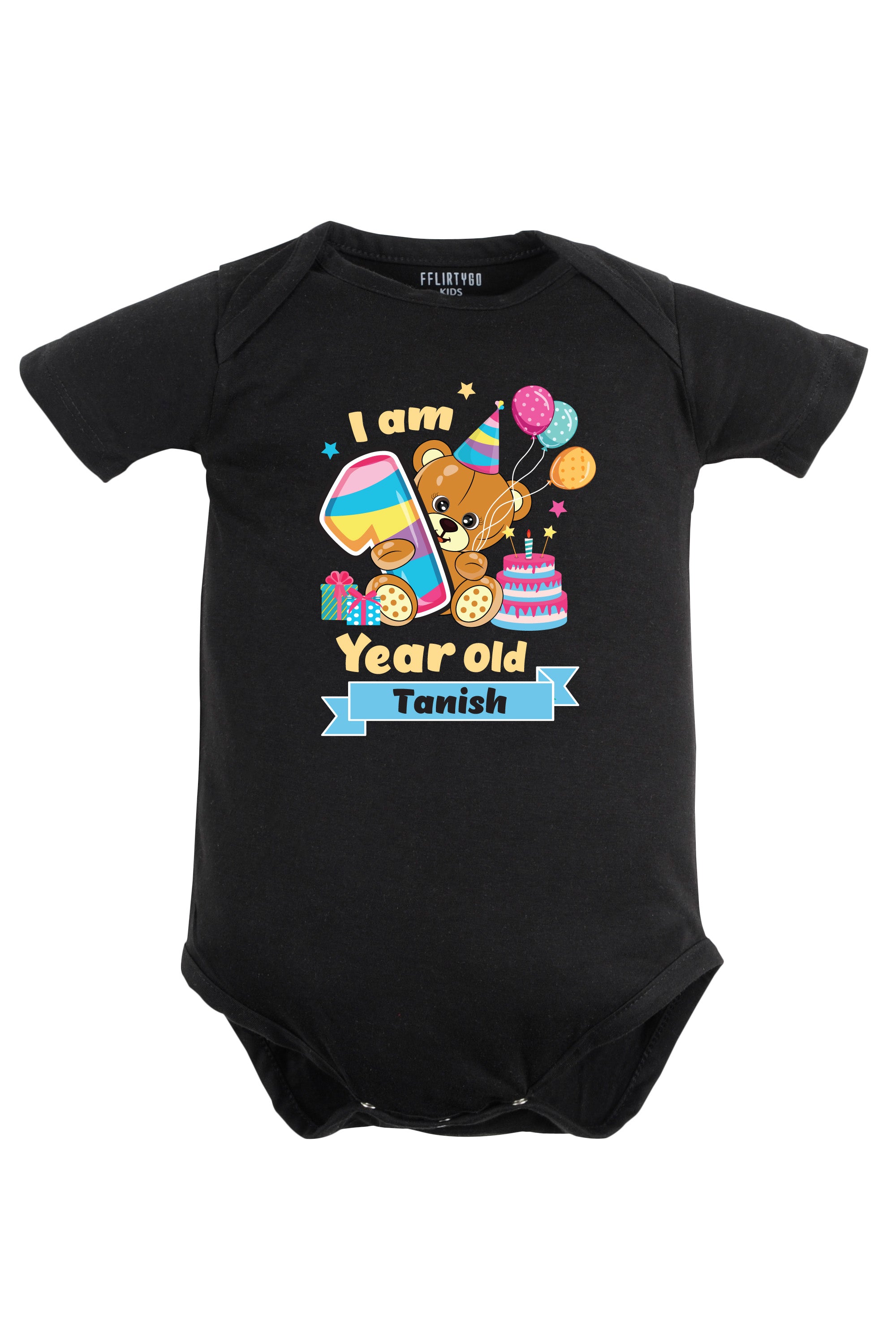 One Year Milestone Baby Romper | Onesies - Birthday Teddy w/ Custom Name