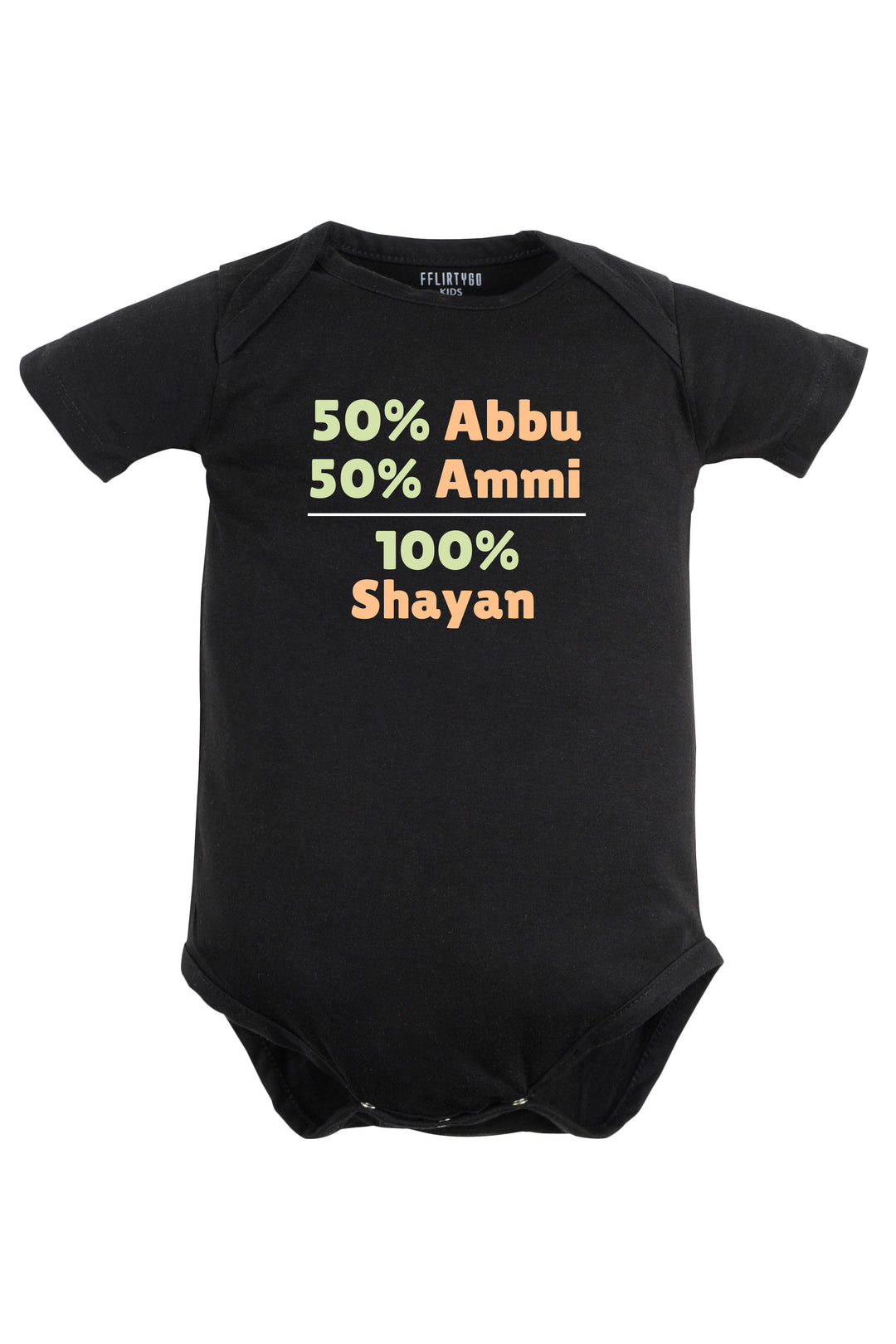 50 % Abbu 50% Ammi - 100% Baby Romper | Onesies w/ Custom Name