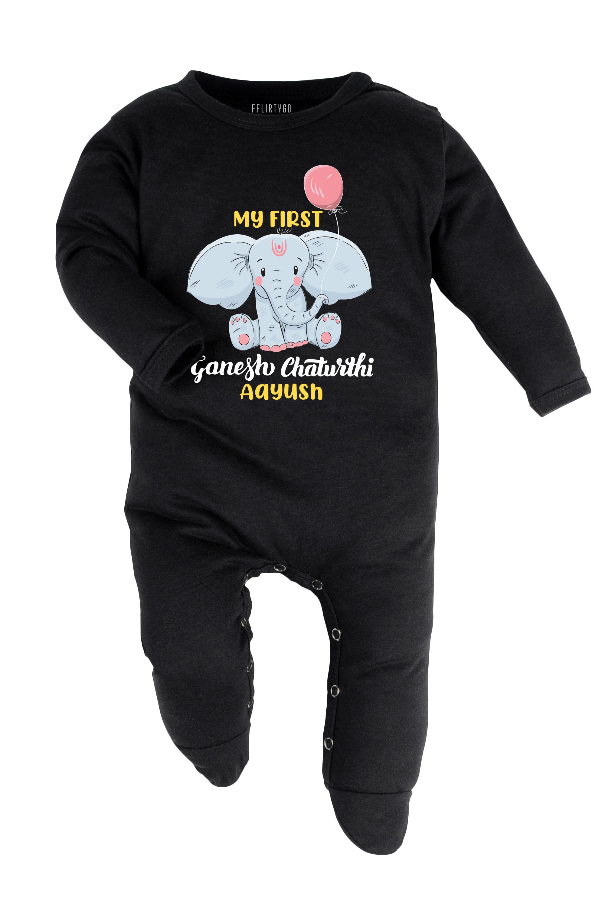 My First Ganesh Chaturthi Baby Romper | Onesies w/ Custom Name