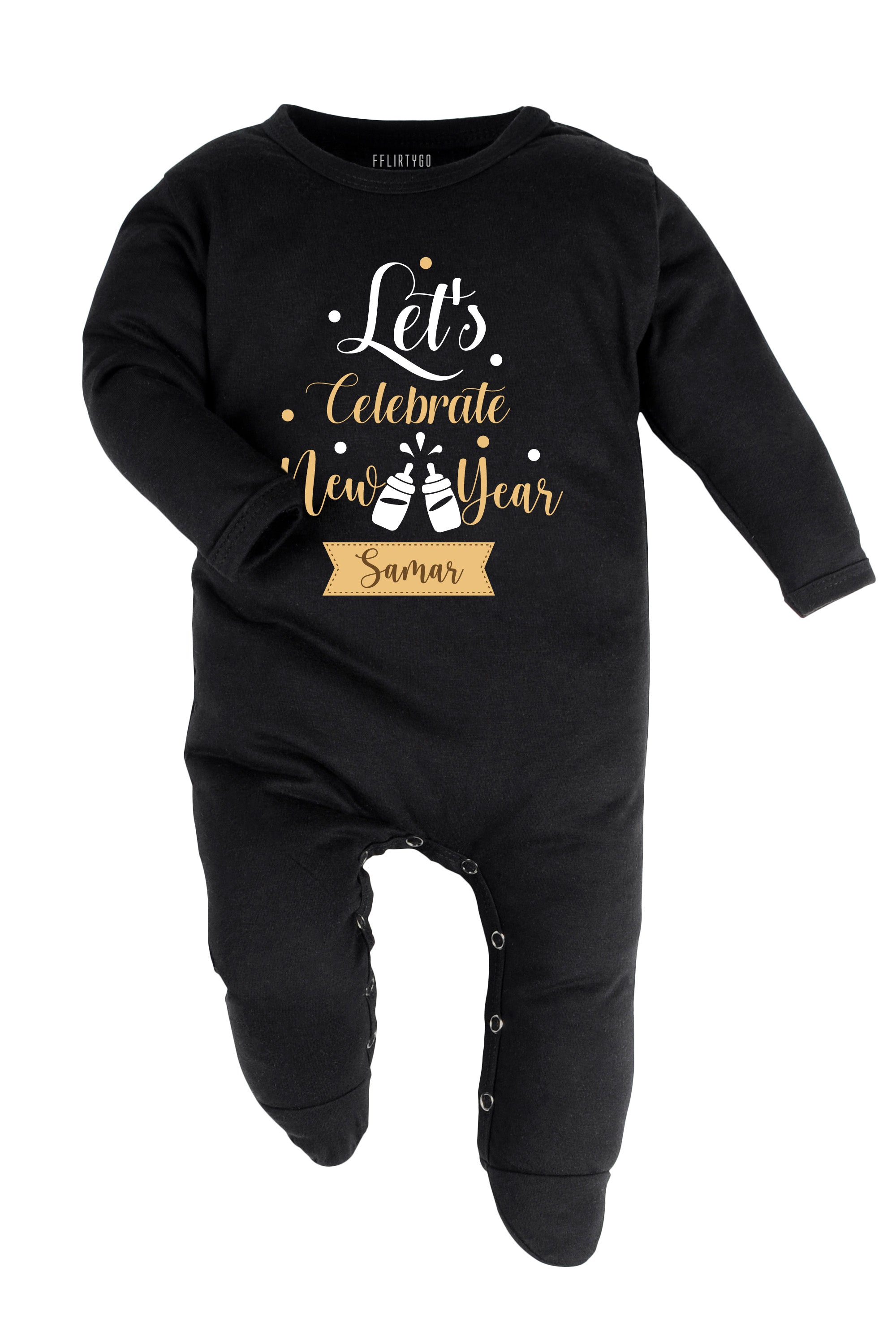 Let's Celebrate New Year Baby Romper | Onesies w/ Custom Name