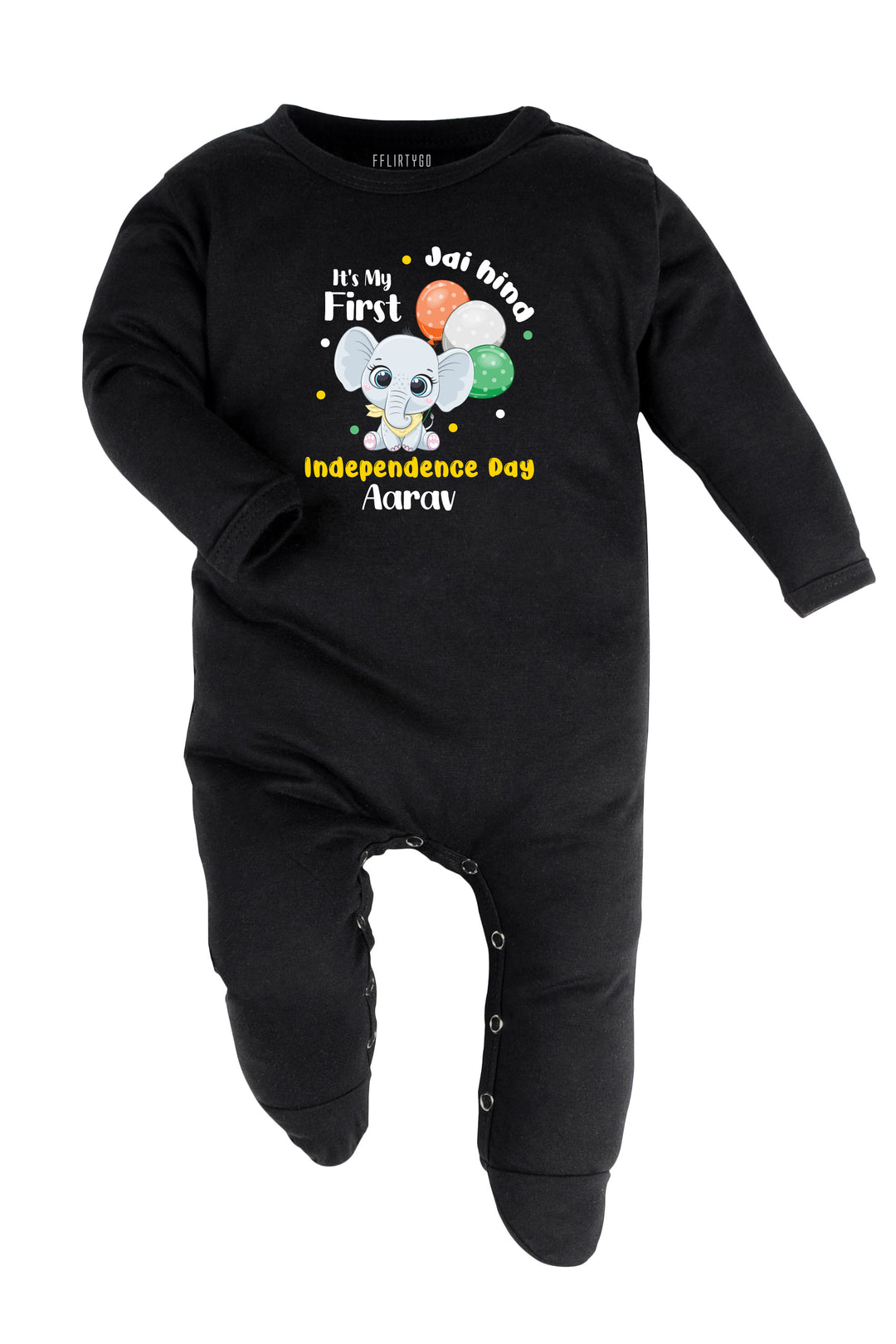 Jai Hind It's My First Independence Day Baby Romper | Onesies w/ Custom Name