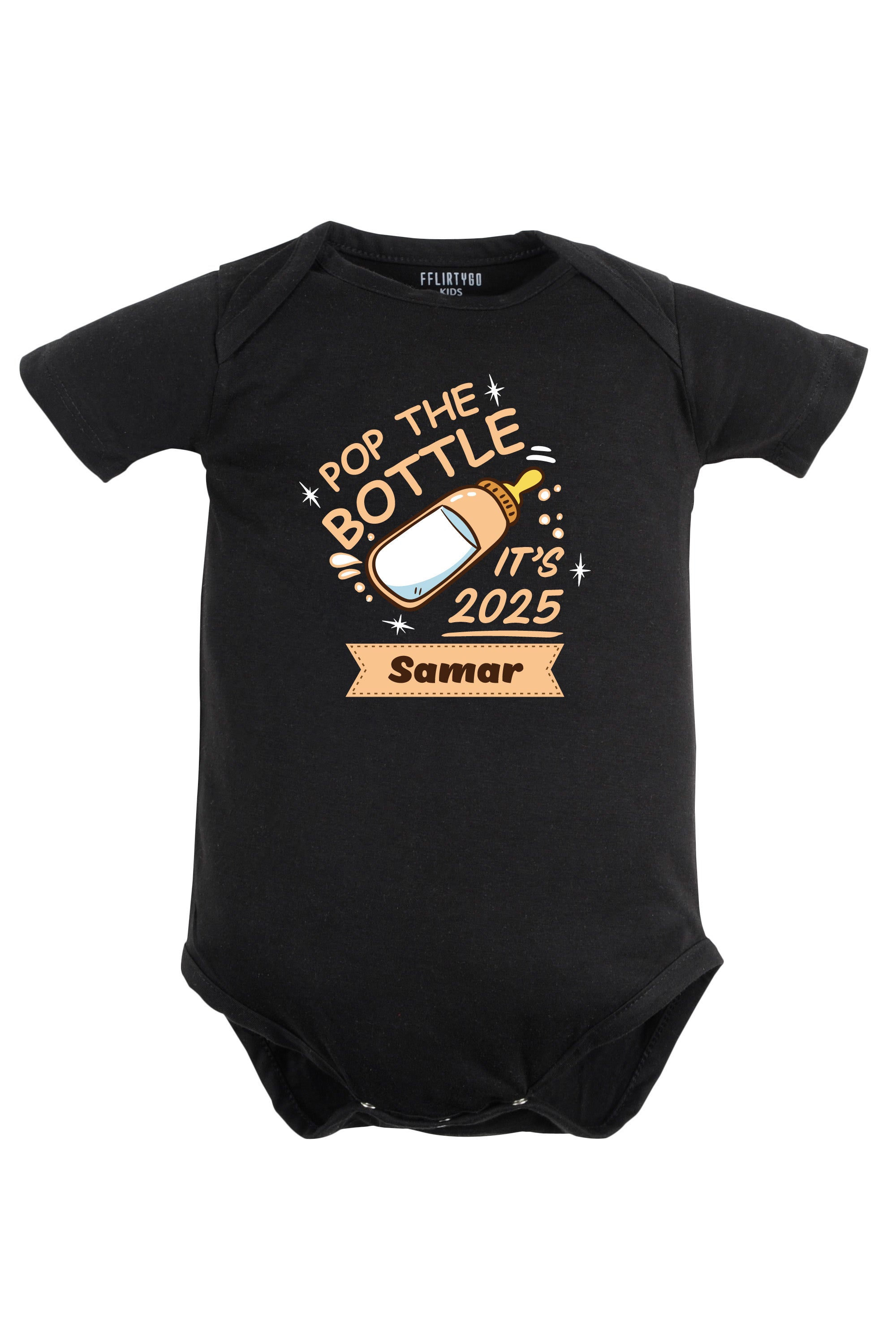 Pop The Bottles It's 2025 Baby Romper | Onesies w/ Custom Name