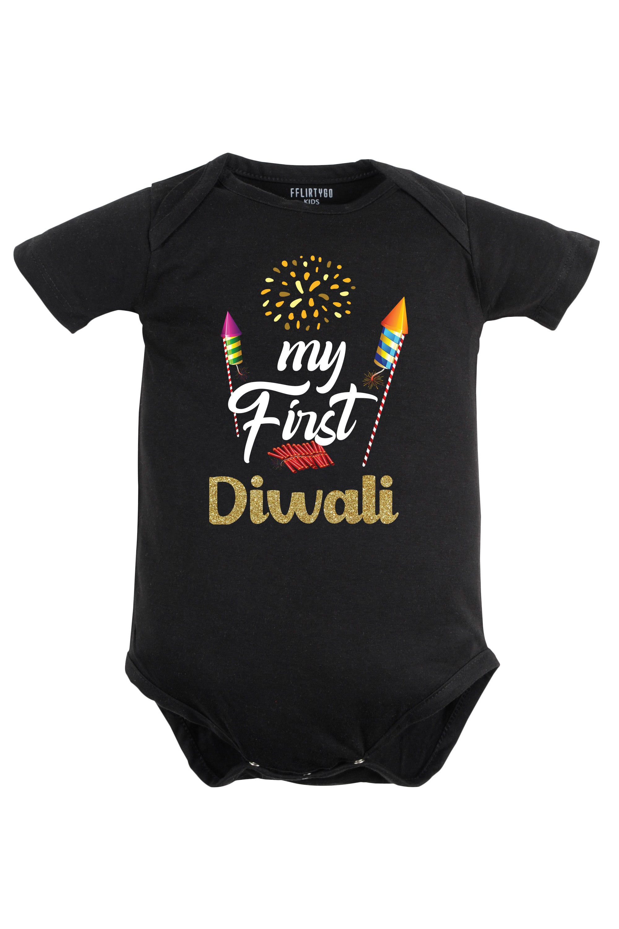 My First Diwali With Glitter Baby Romper | Onesies