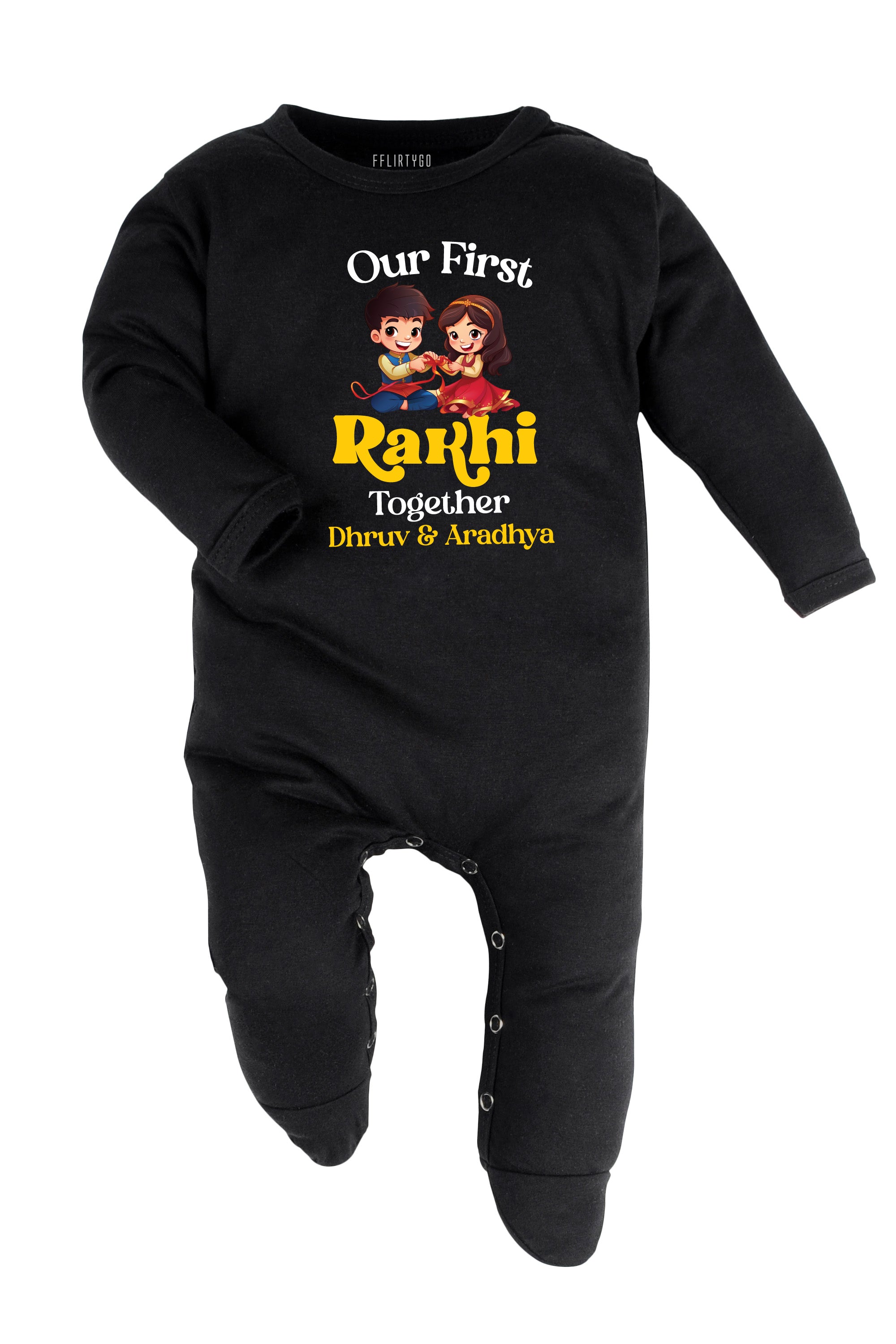 Our First Rakhi Together Baby Romper | Onesies w/ Custom Name