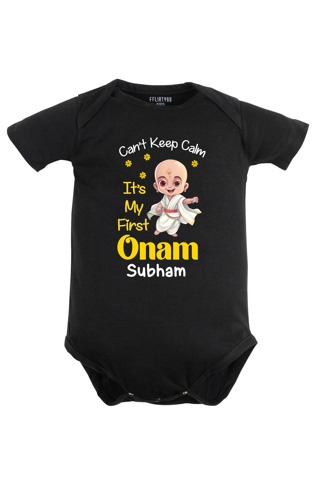 Can't Keep Calm It's My First Onam Baby Romper | Onesies w/ Custom Name