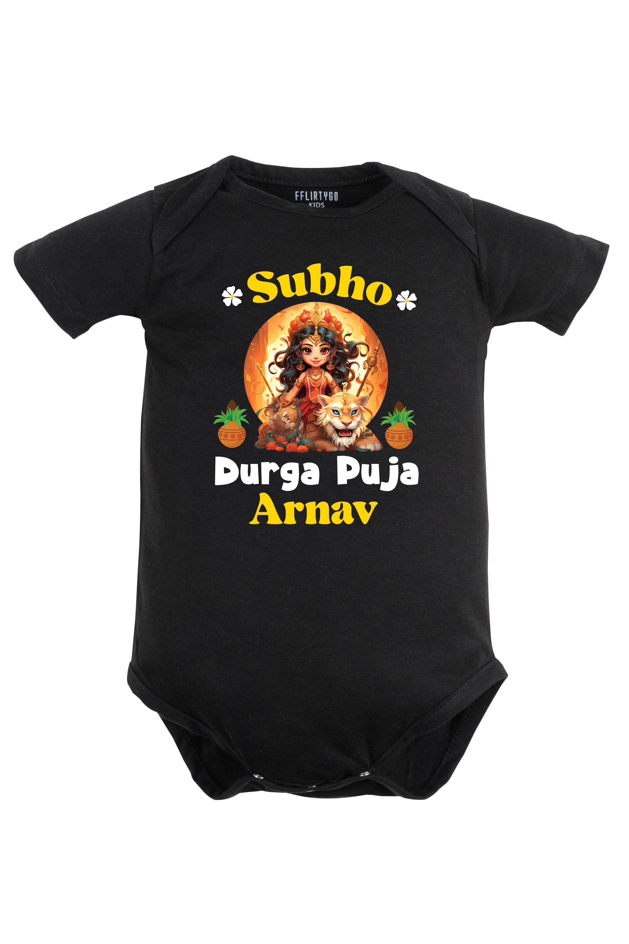 Subho Durga Puja Baby Romper | Onesies w/ Custom Name