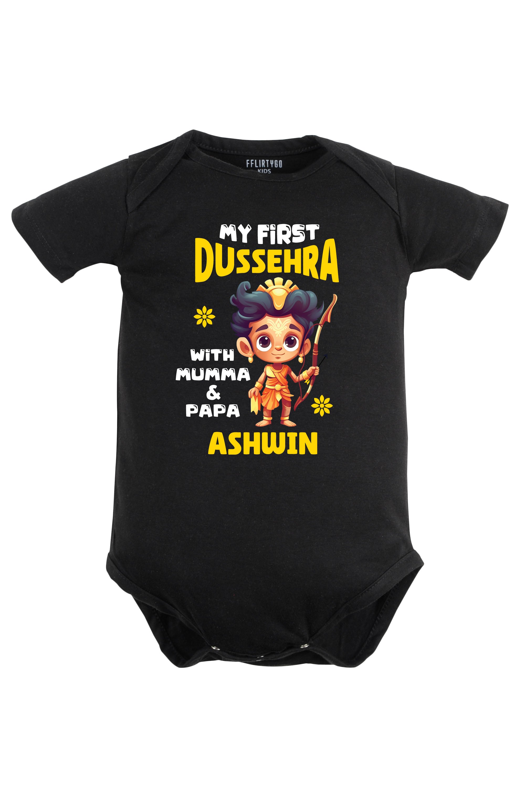 My First Dussehra With Mumma & Papa Baby Romper | Onesies w/ Custom Name