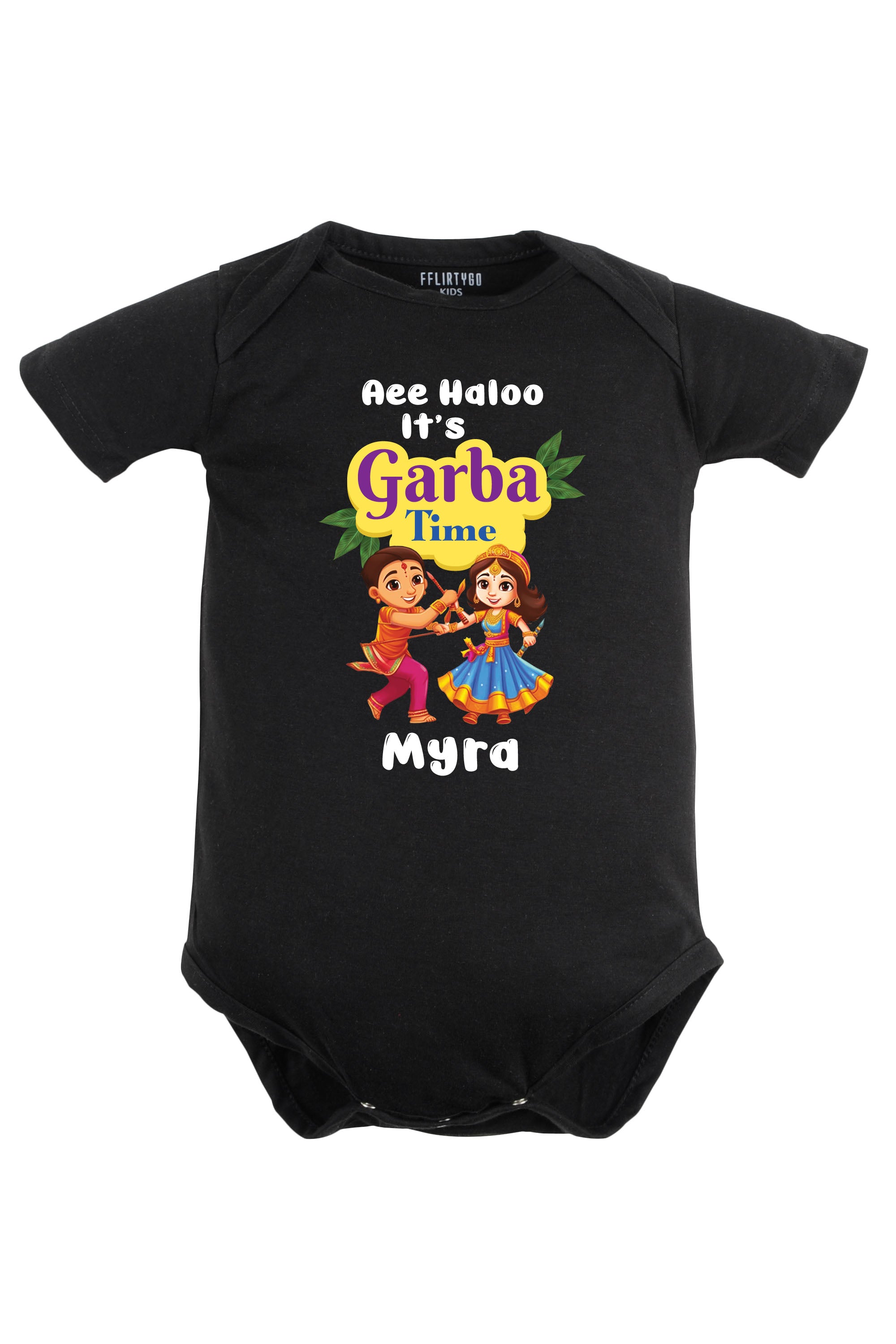 Aee Haloo It's Garba Time Baby Romper | Onesies w/ Custom Name