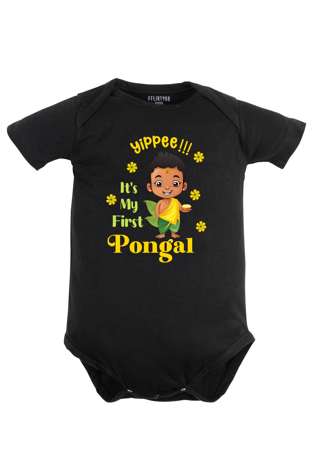 Yippee It's my first Pongal Baby Romper | Onesies w/ Custom Name