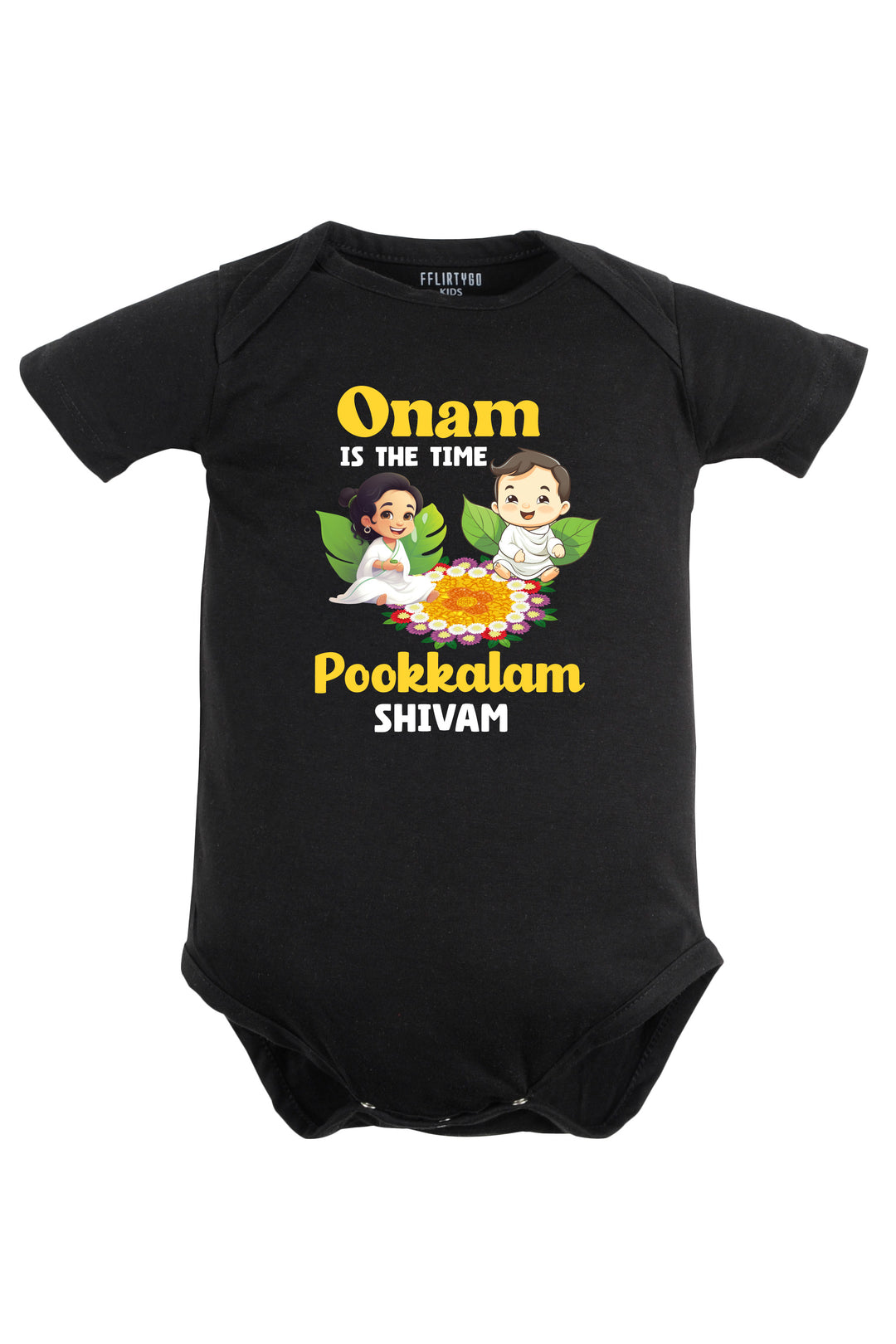 Onam Is The Time Pookkalam Baby Romper | Onesies w/ Custom Name