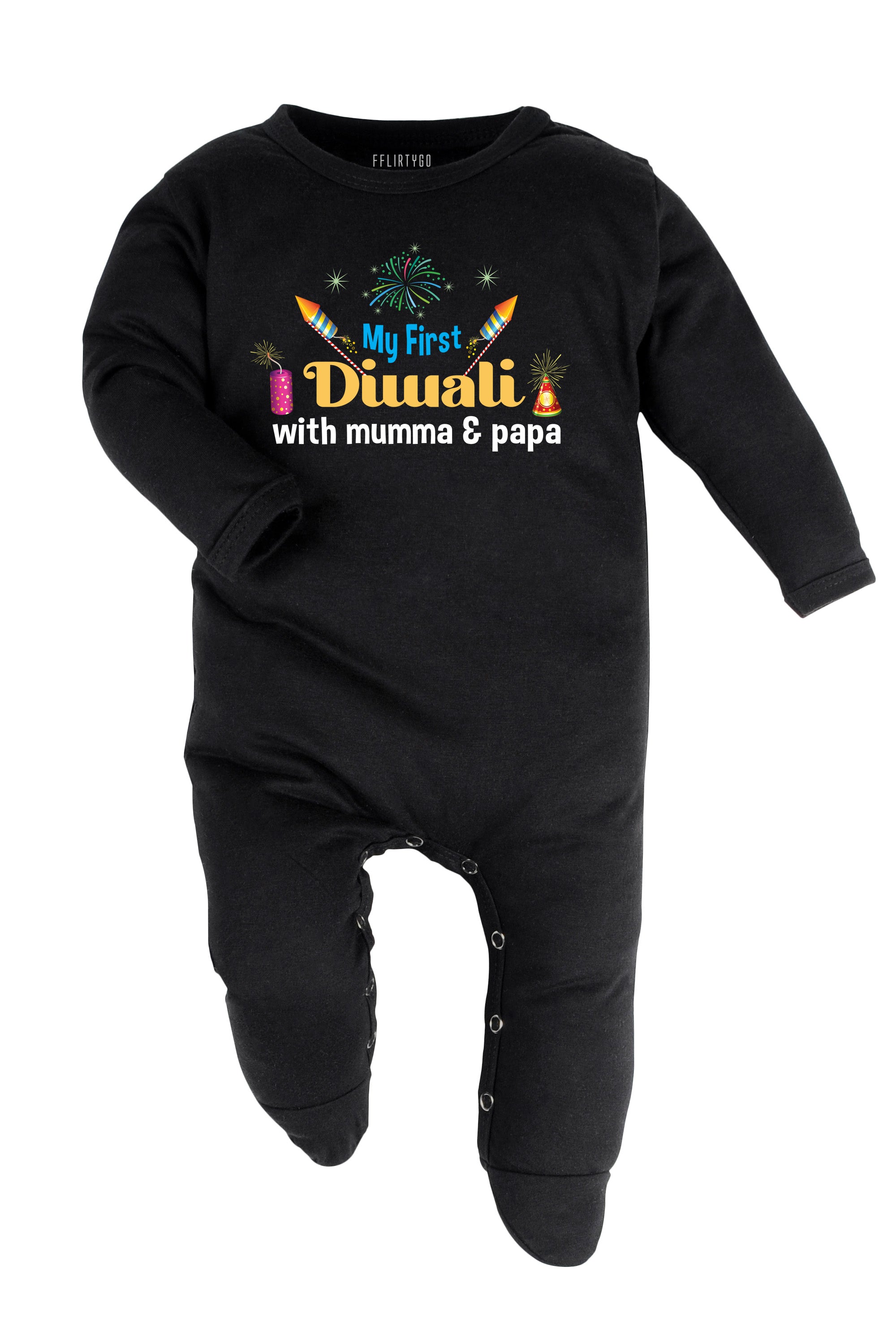 My First Diwali With Mumma & Papa Baby Romper | Onesies