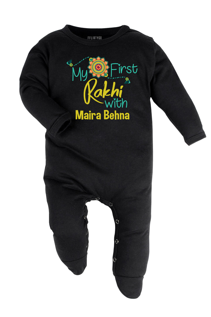 My First Rakhi with Behna Baby Romper | Onesies w/ Custom Name