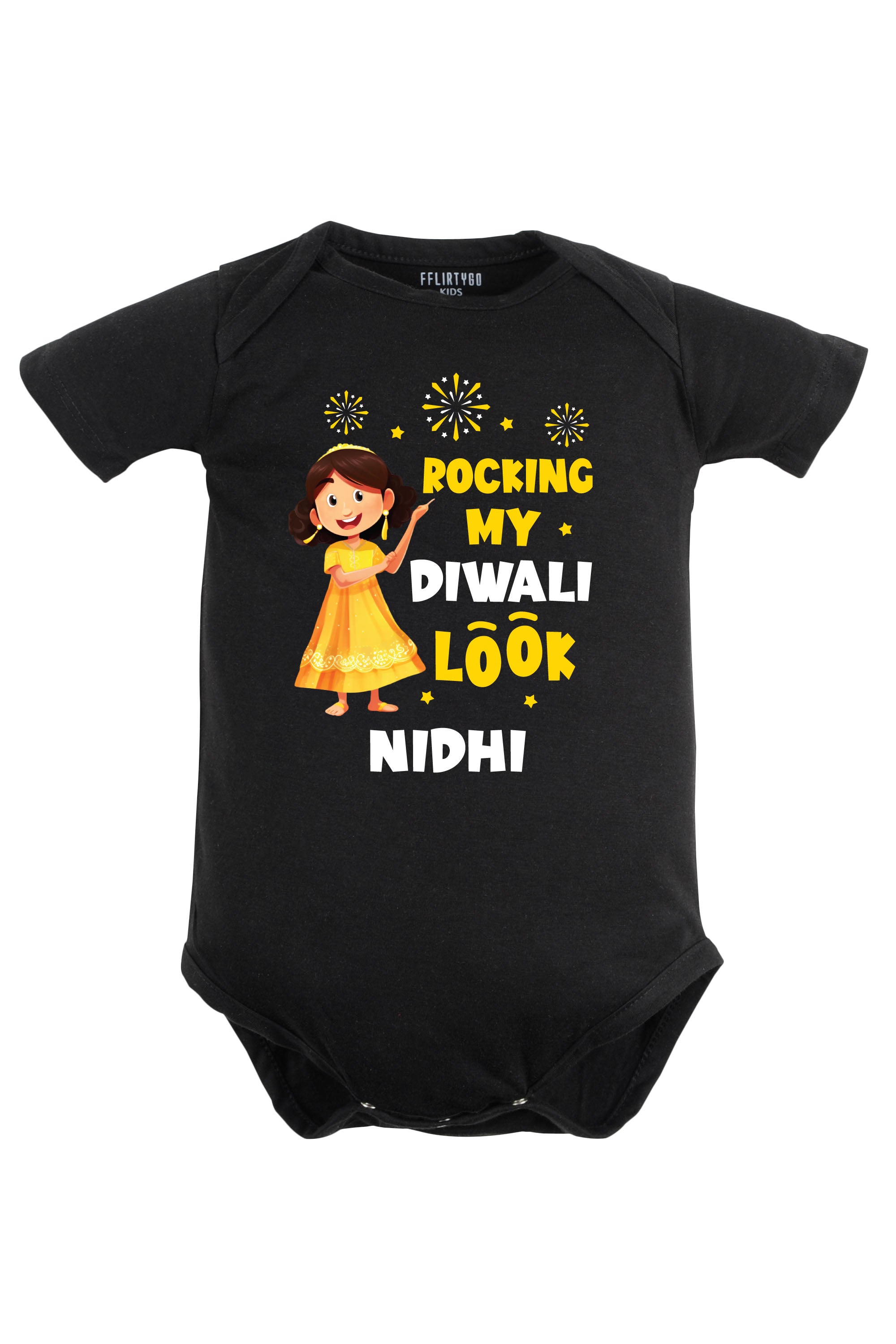 Rocking My Diwali Look Baby Romper | Onesies w/ Custom Name