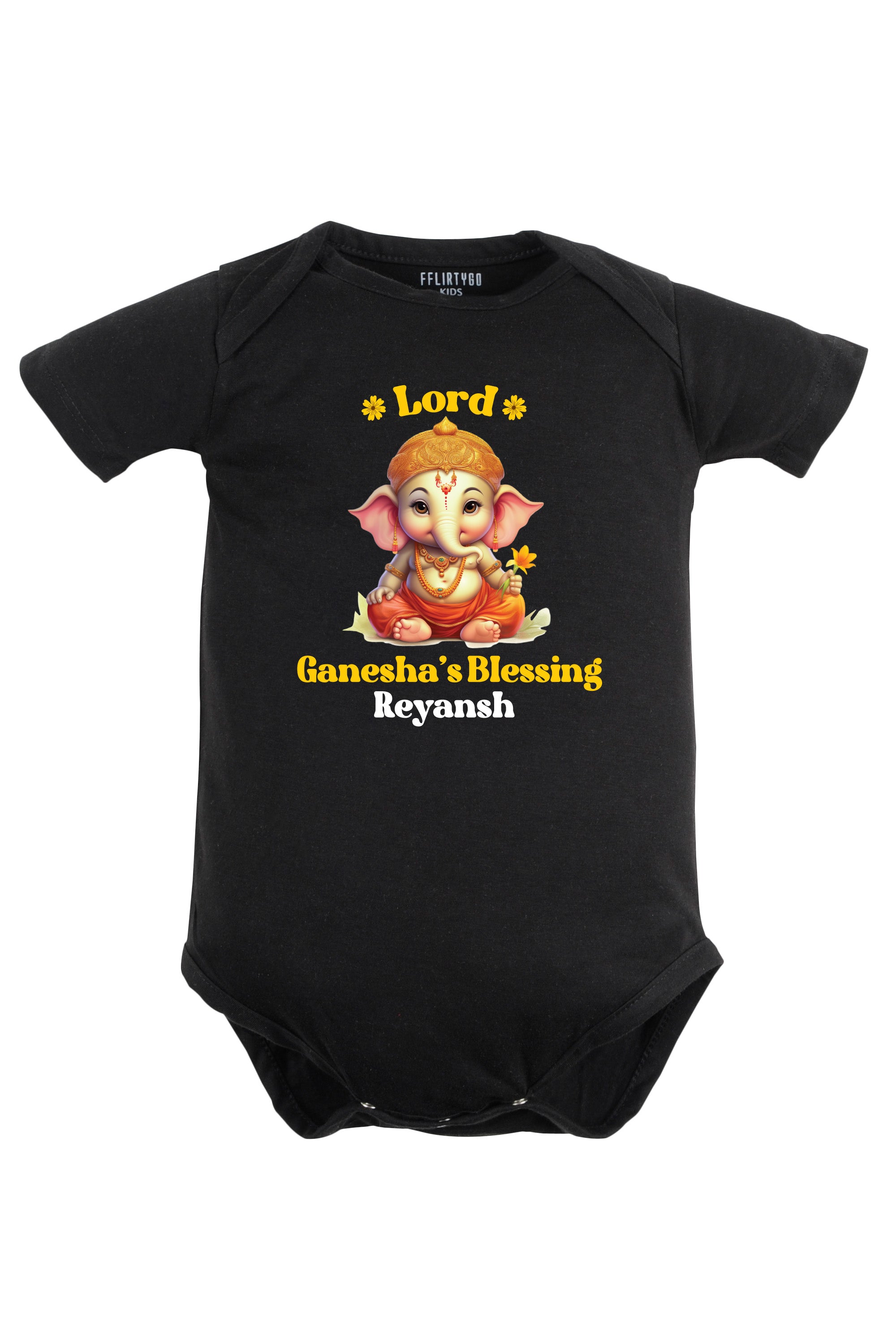 Lord Ganesha's Blessing Baby Romper | Onesies w/ Custom Name