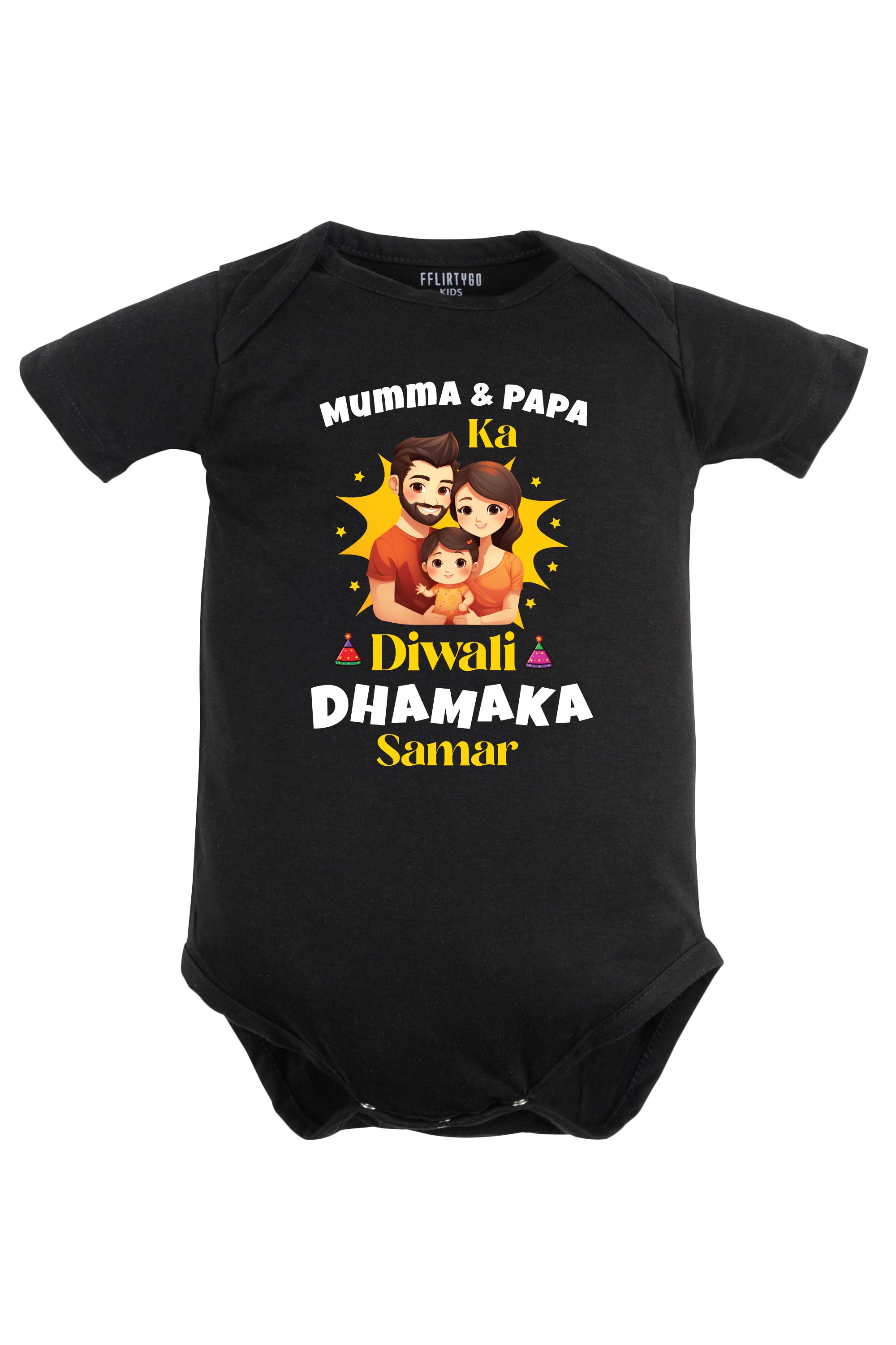 Mumma & Papa Ka Diwali Dhamaka Baby Romper | Onesies w/ Custom Name