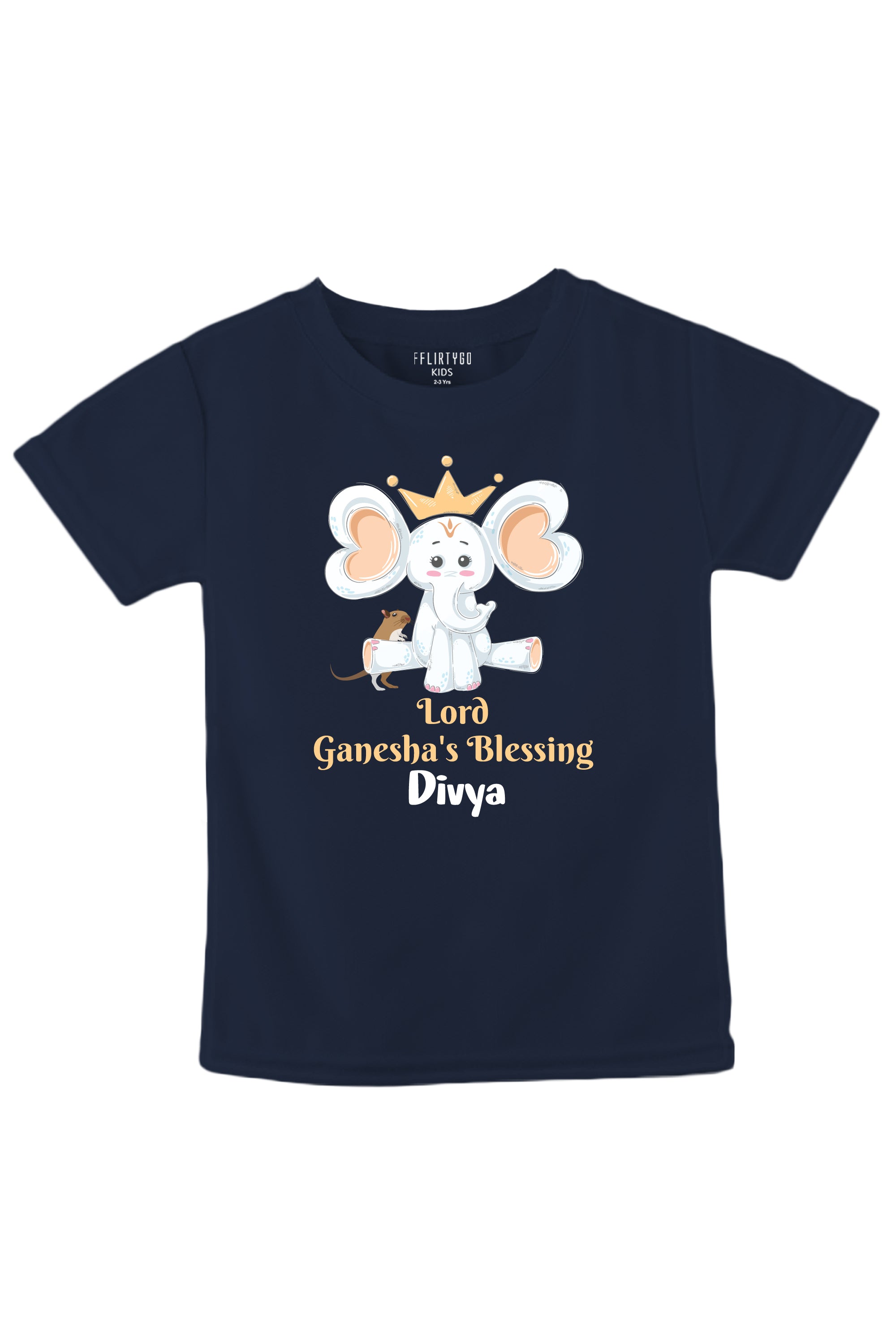 Lord Ganesha's Blessing Kids T Shirt w/ Custom Name