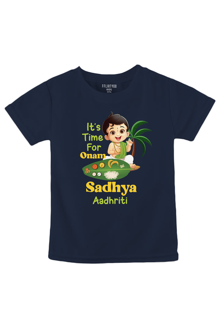 It's Time For Onam Sadhya Kids T Shirt w/ Custom Name