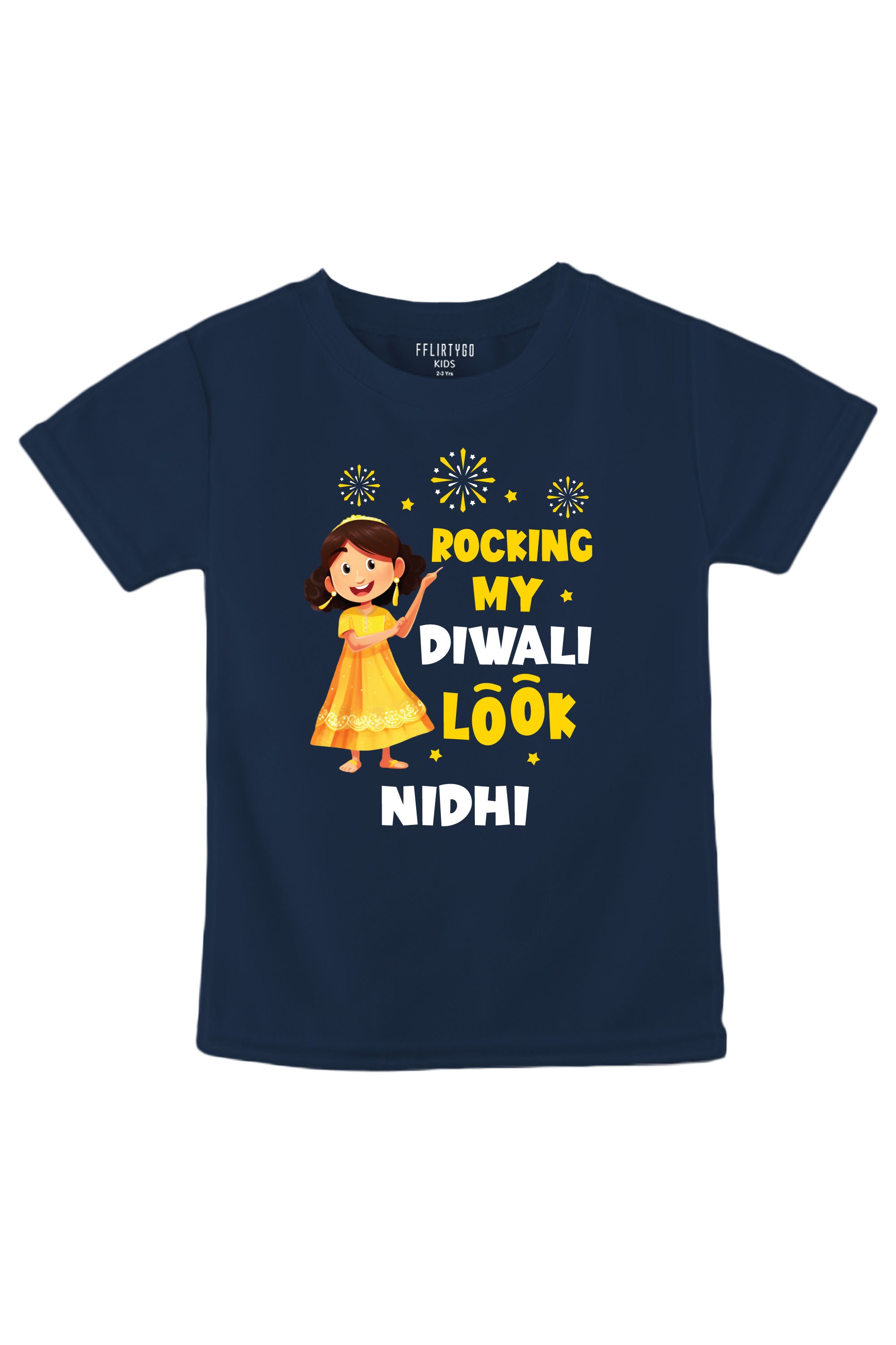 Rocking My Diwali Look Kids T Shirt w/ Custom Name