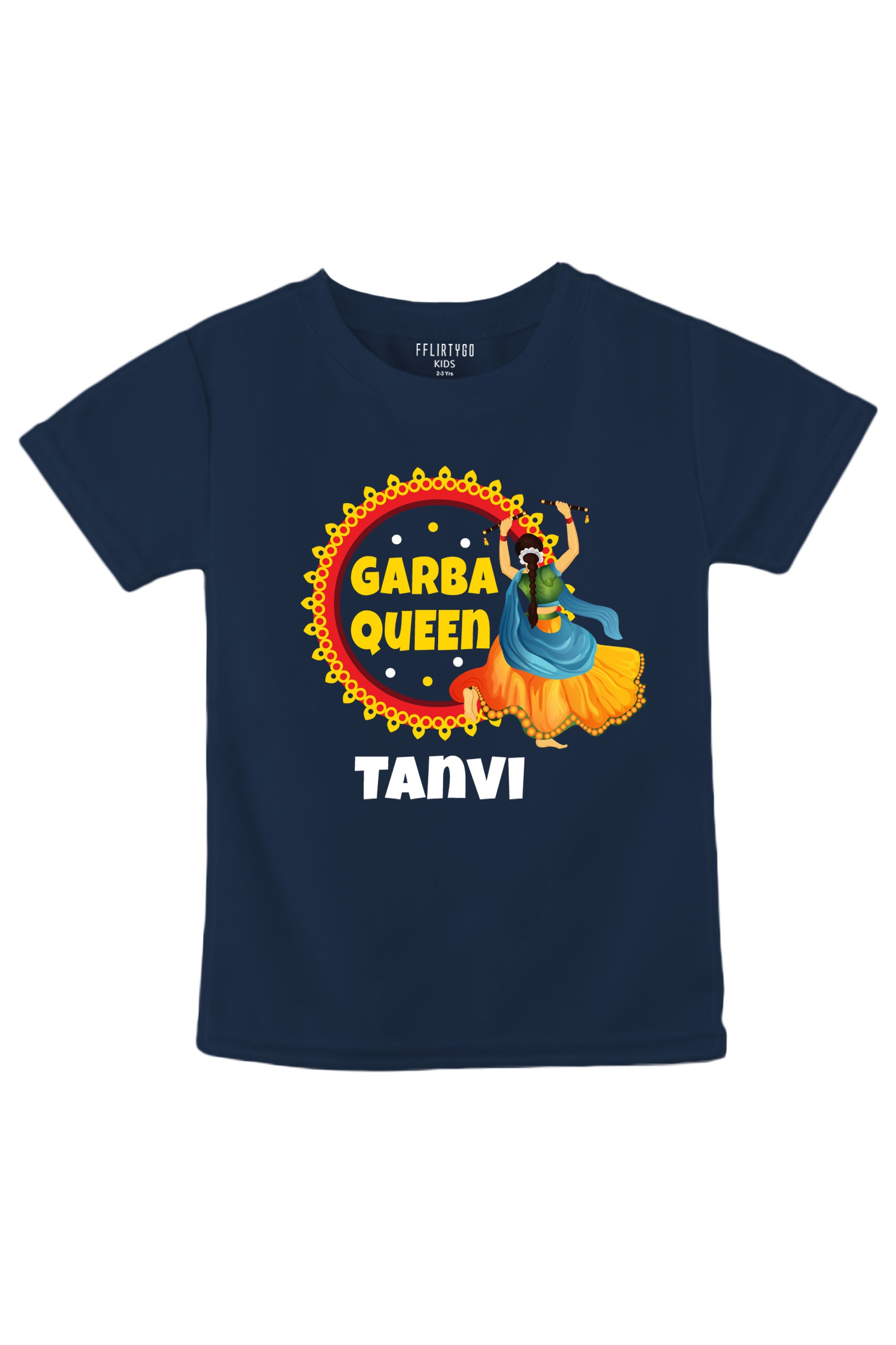 Garba Queen Kids T Shirt w/ Custom Name