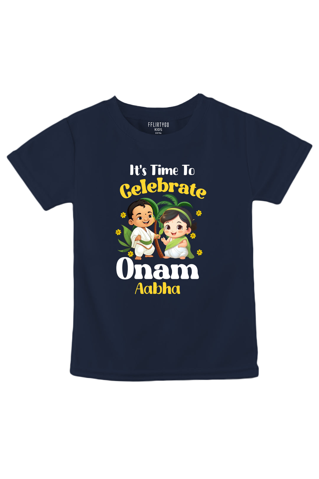 It's Time To Celebrate Onam Kids T Shirt w/ Custom Name