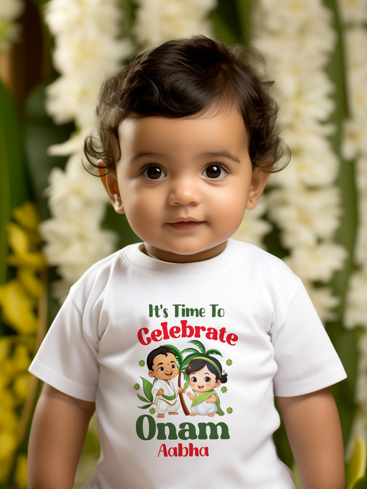 It's Time To Celebrate Onam Kids T Shirt w/ Custom Name