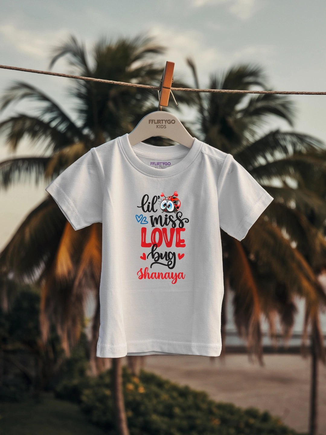 Lil Miss Love Bug Kids T Shirt w/ Custom Name