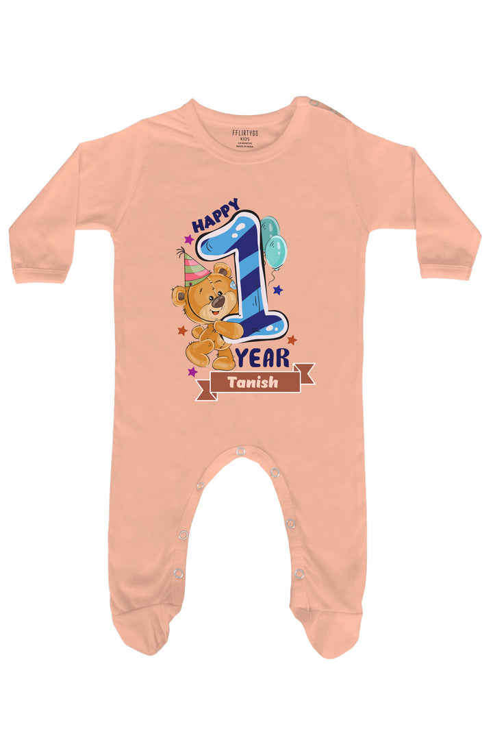 Happy One Year Milestone Baby Romper | Onesies w/ Custom Name