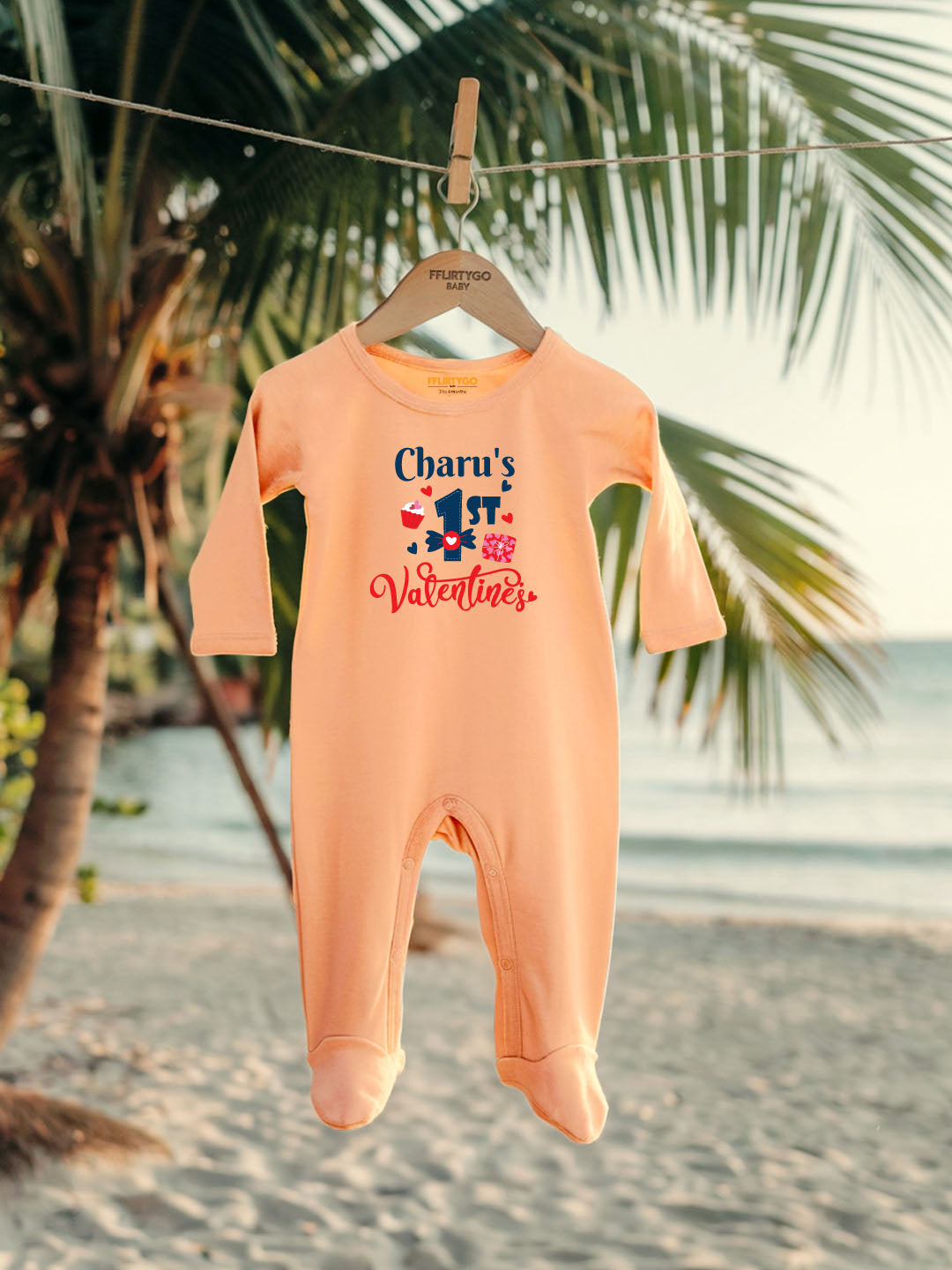 1st Valentine's Baby Romper | Onesies w/ Custom Name