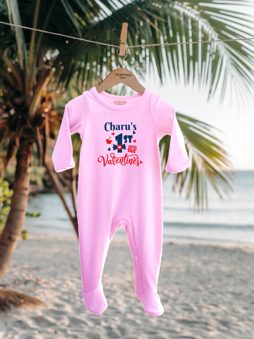 1st Valentine's Baby Romper | Onesies w/ Custom Name