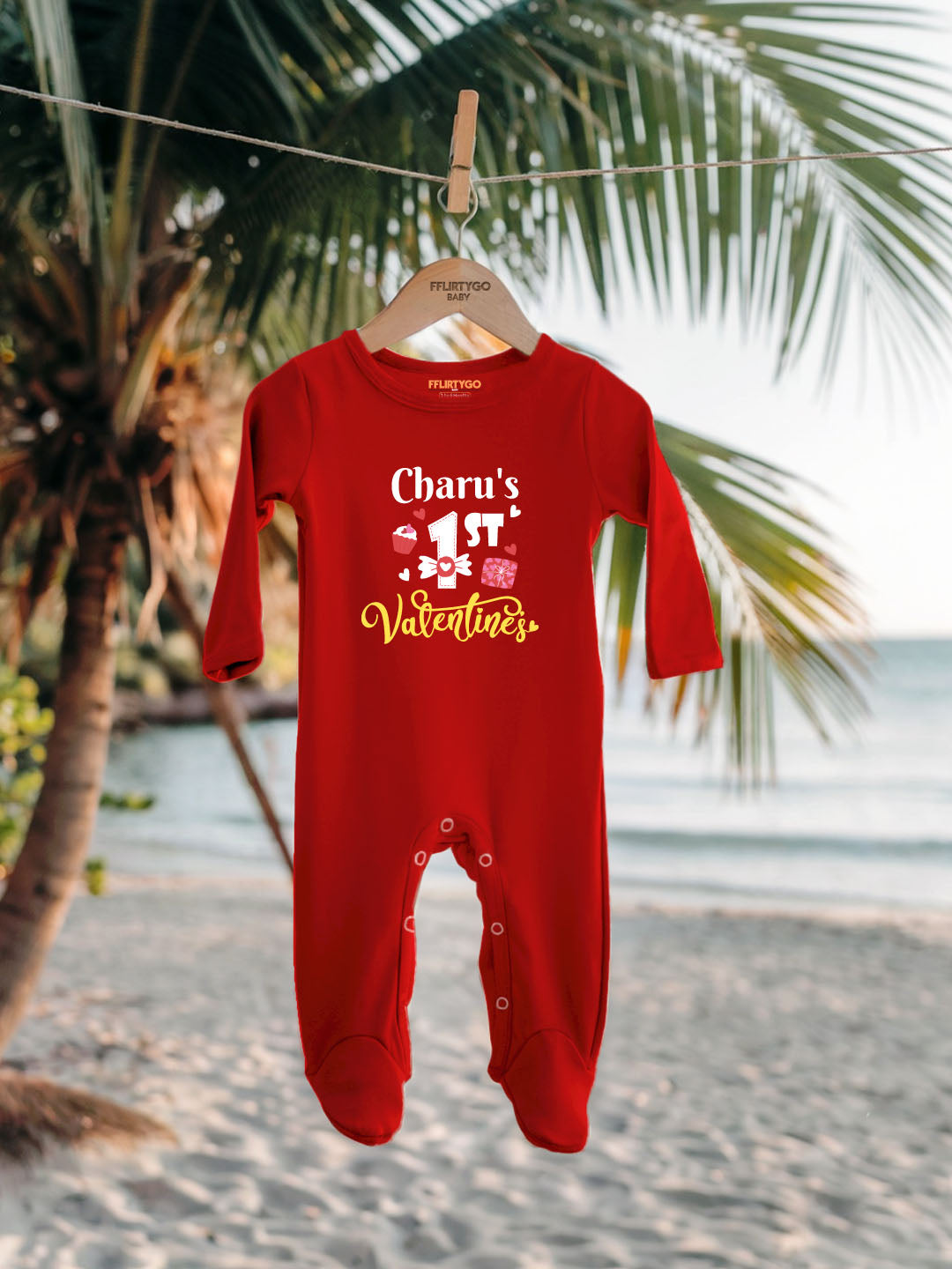 1st Valentine's Baby Romper | Onesies w/ Custom Name