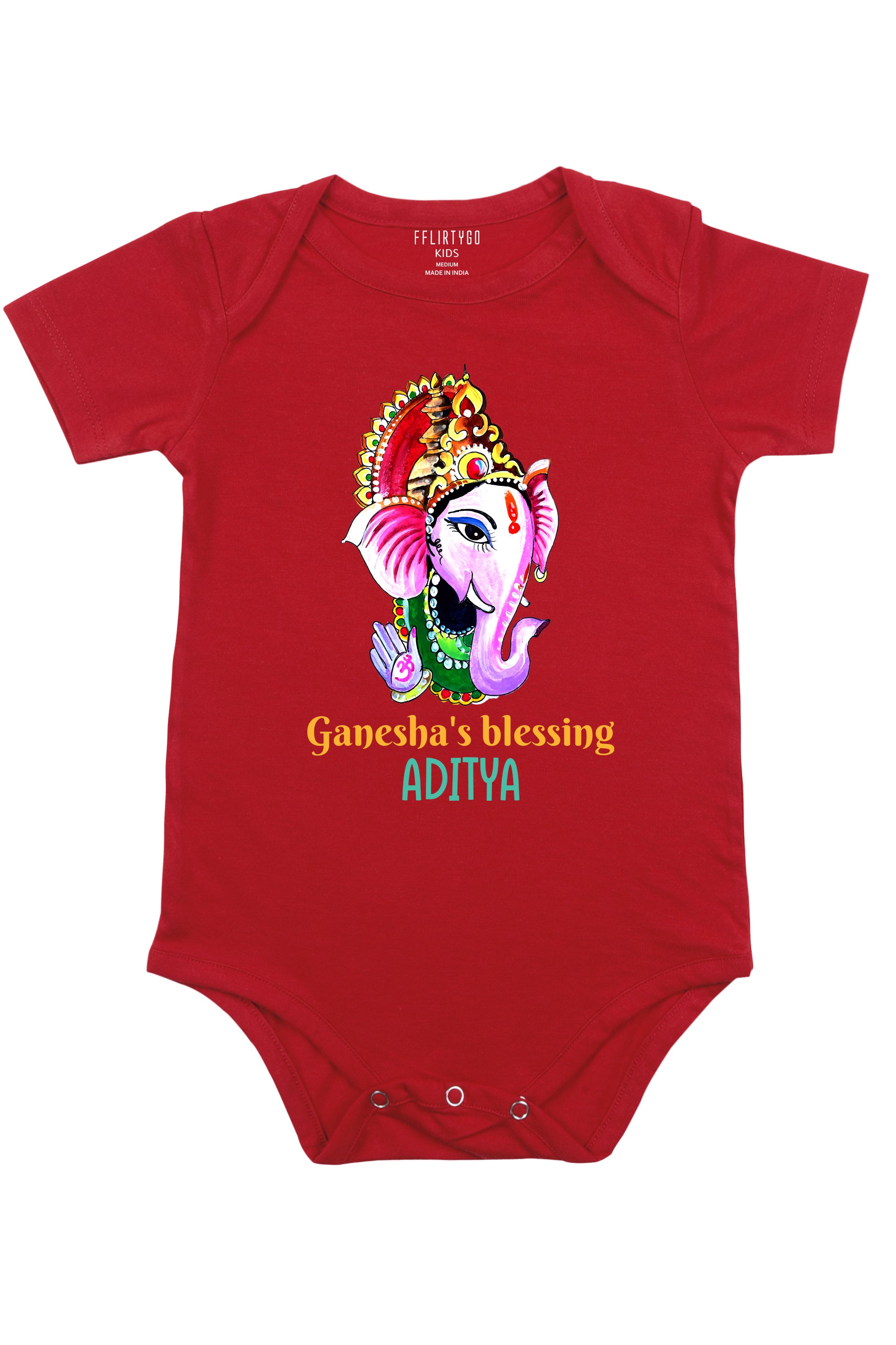 Ganesha's Blessing Baby Romper | Onesies w/ Custom Name