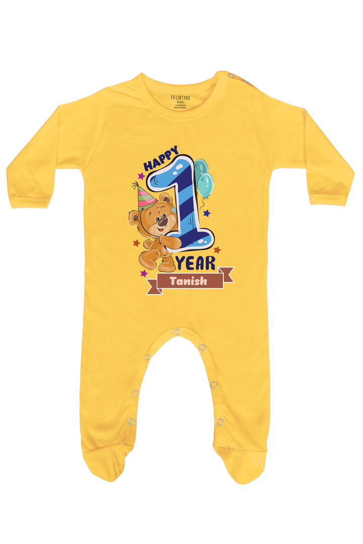 Happy One Year Milestone Baby Romper | Onesies w/ Custom Name