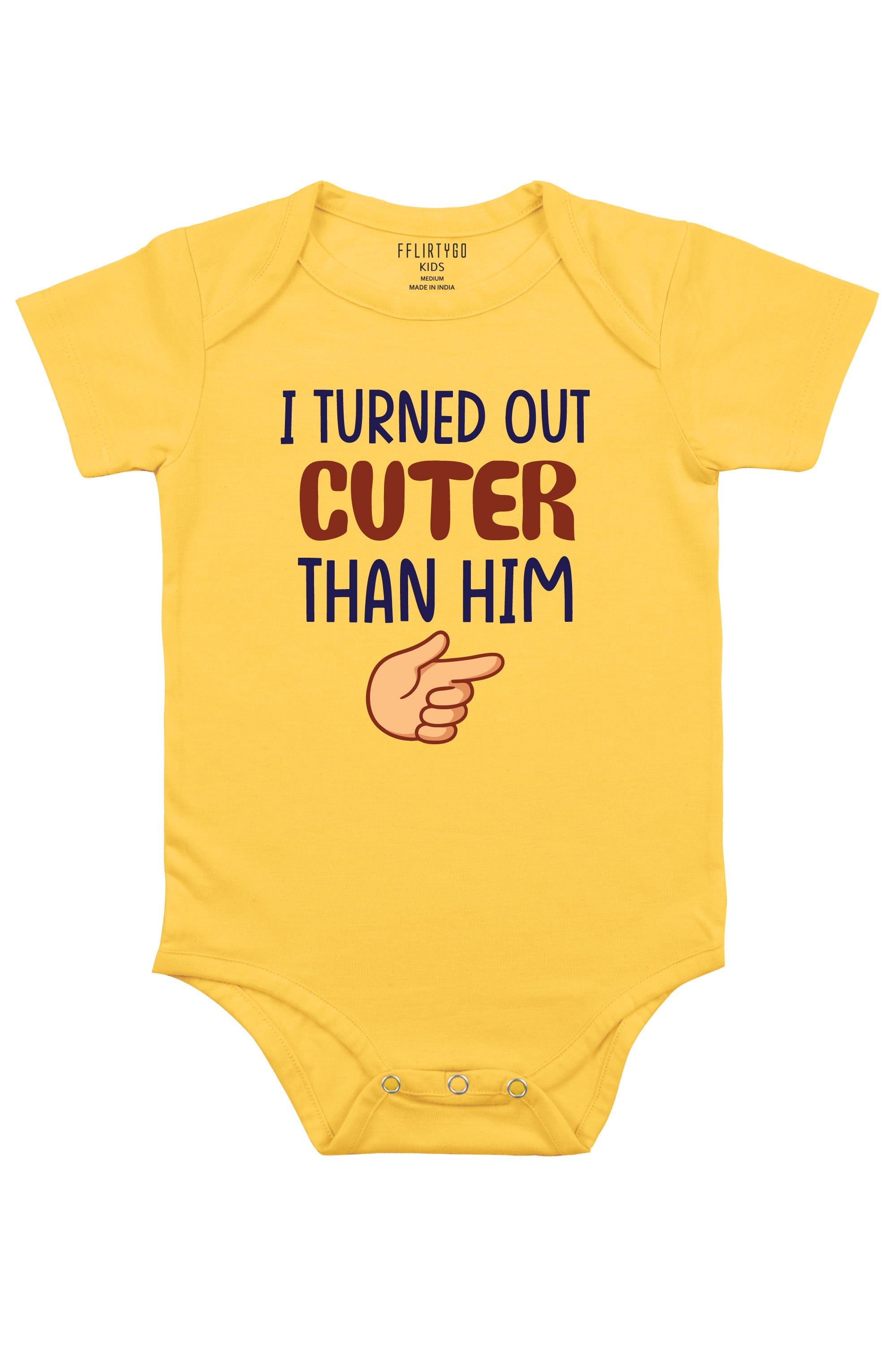 I Turned Out Cuter Than Him Baby Romper | Onesies