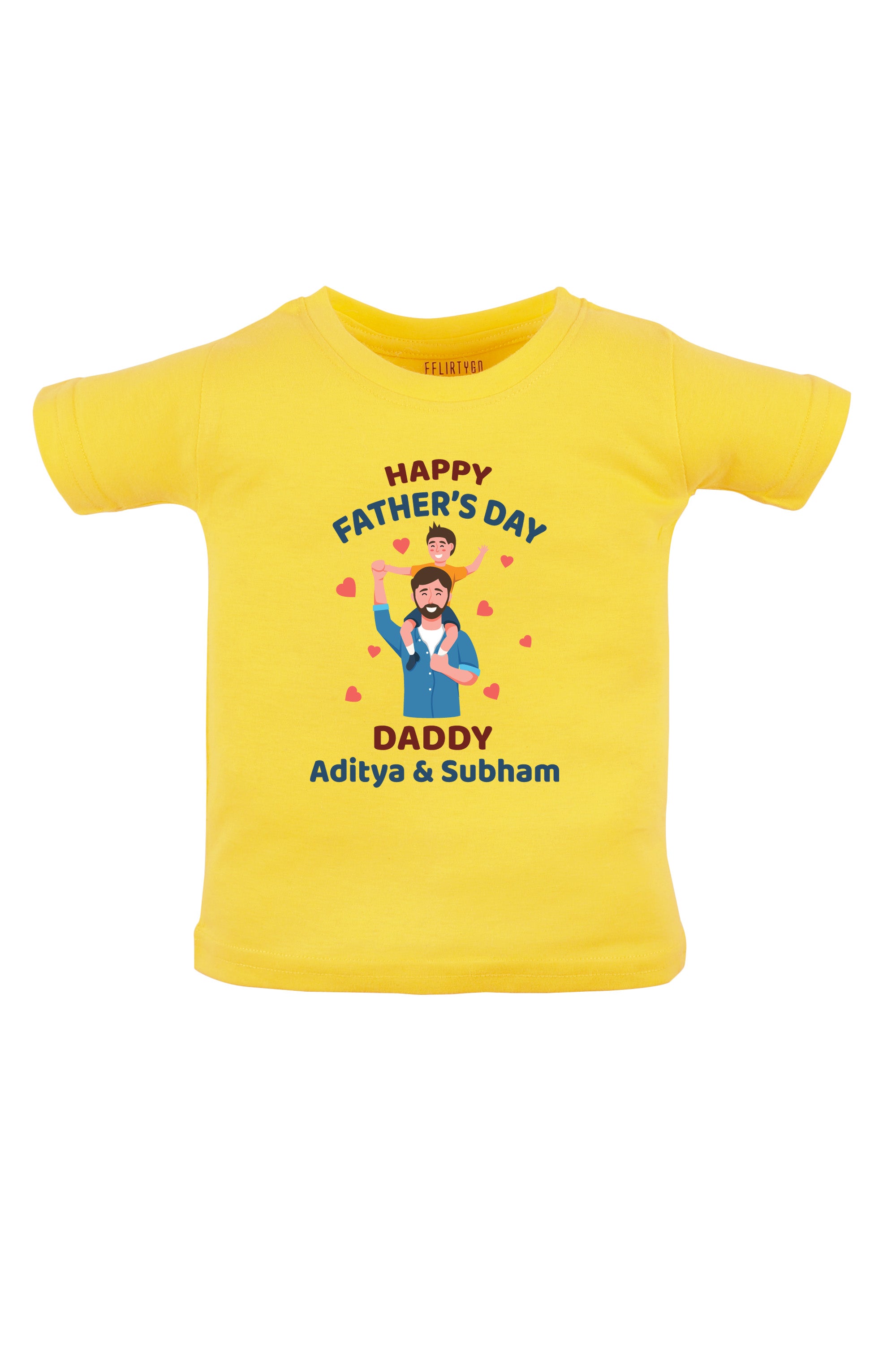 Happy Father's Day Daddy Kids Tshirt w/ Custom Name