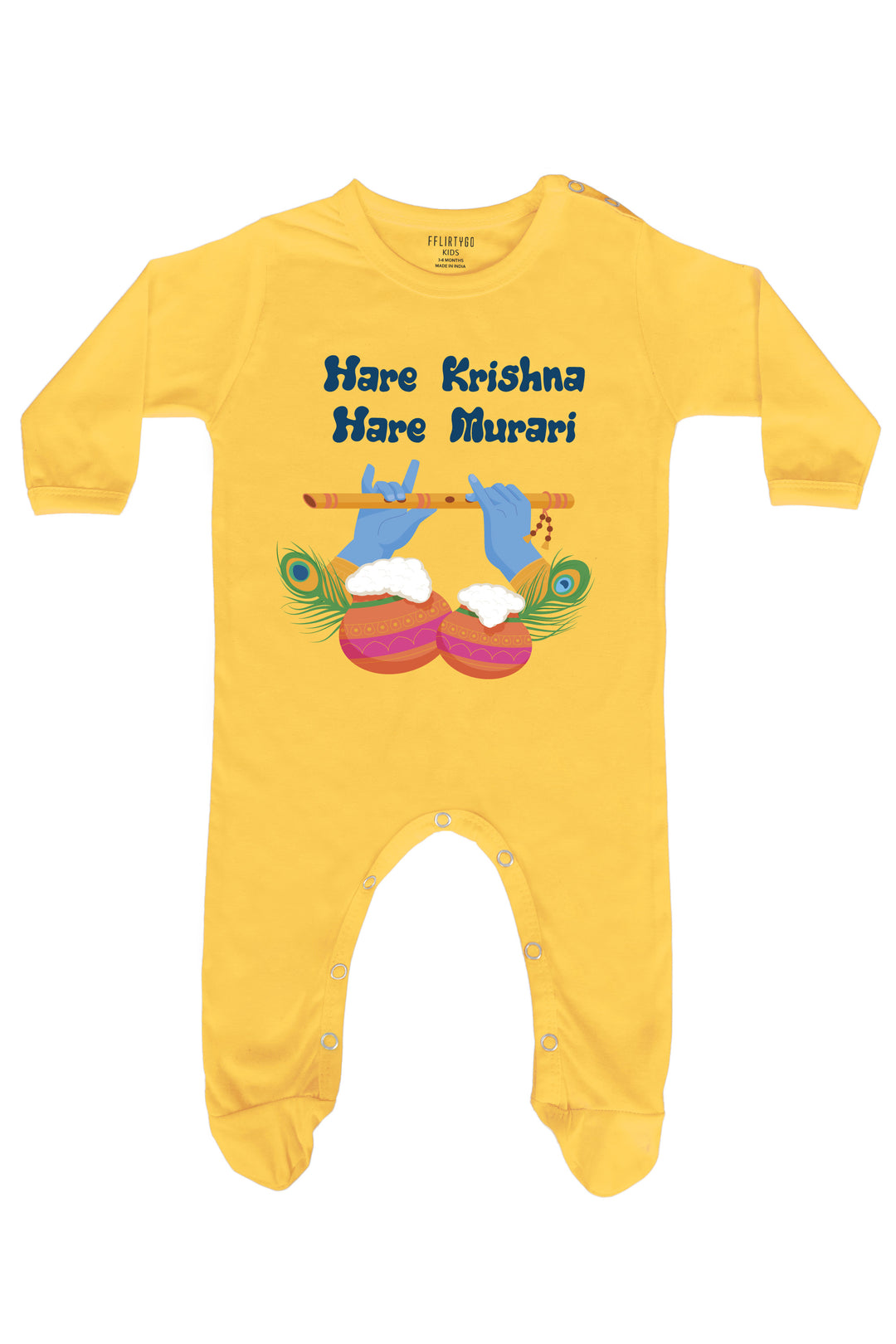 Hare Krishna Hare Murari Baby Romper | Onesies