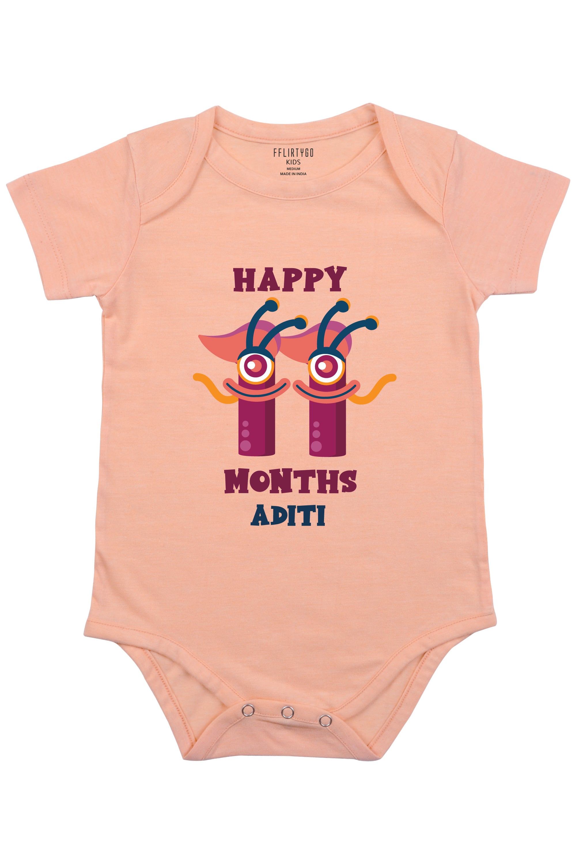 Eleven Month Birthday Baby Romper | Onesies w/ Custom Name