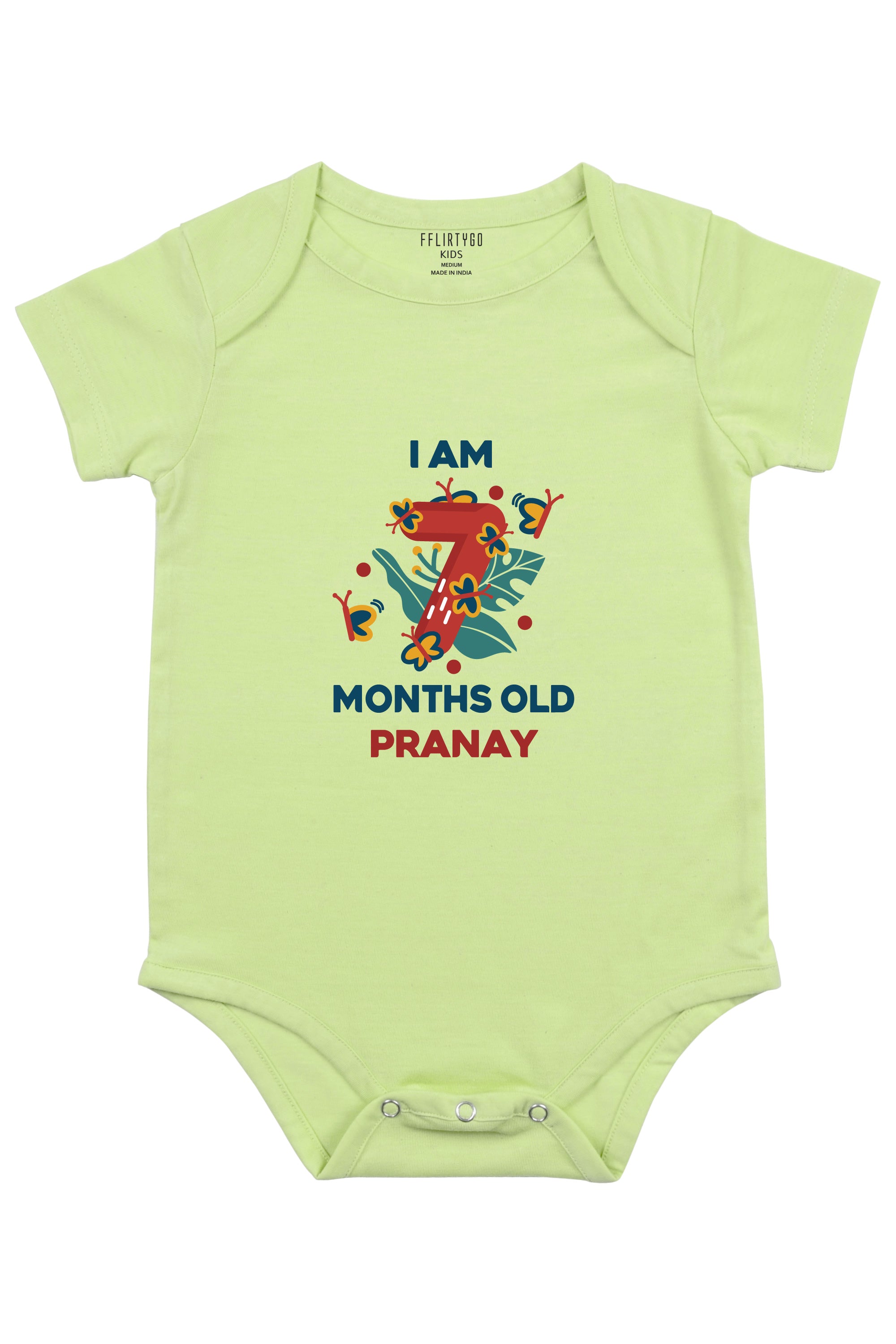 Seven Month Birthday Baby Romper | Onesies w/ Custom Name