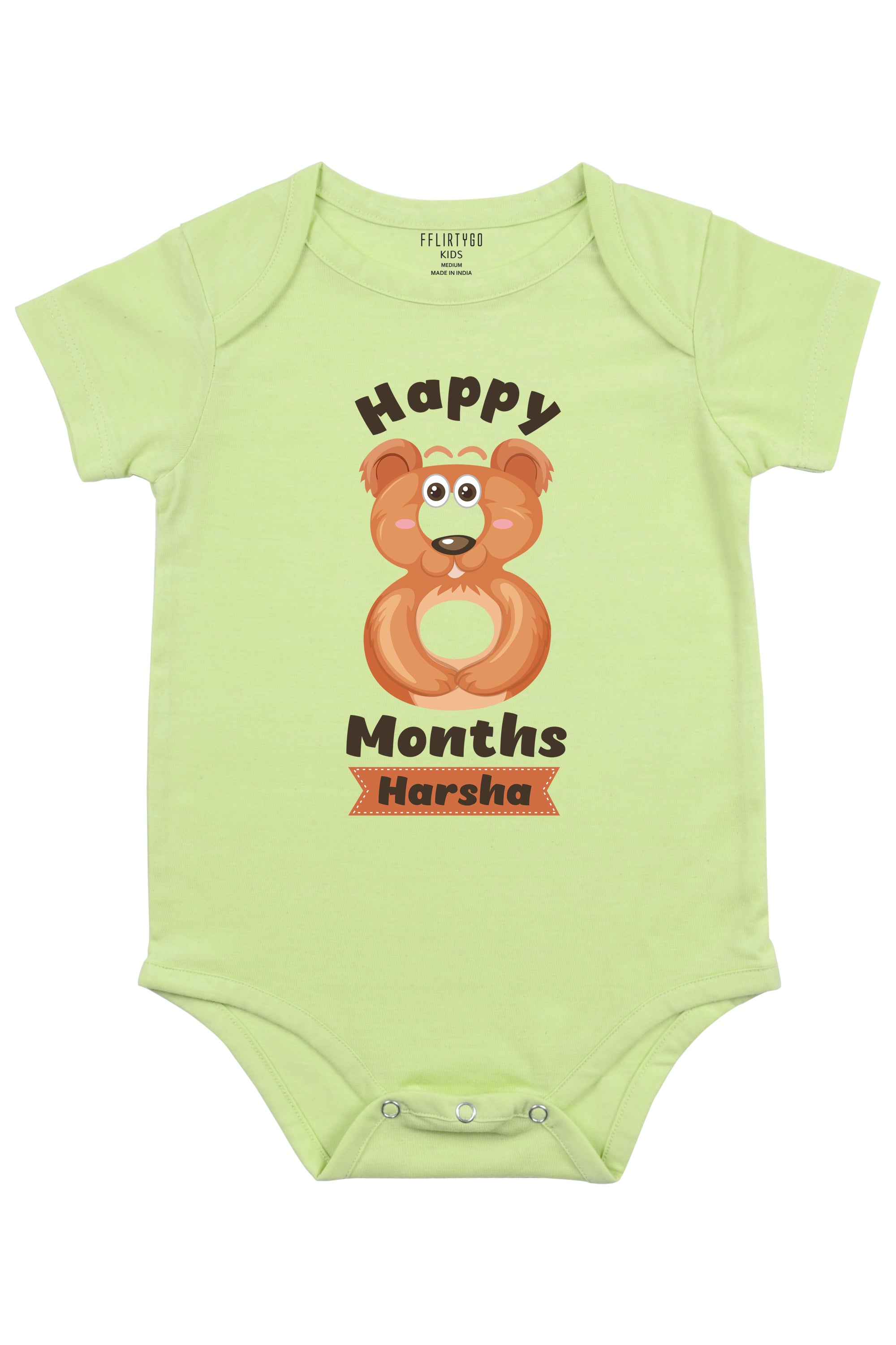 Eight Month Milestone Baby Romper | Onesies w/ Custom Name