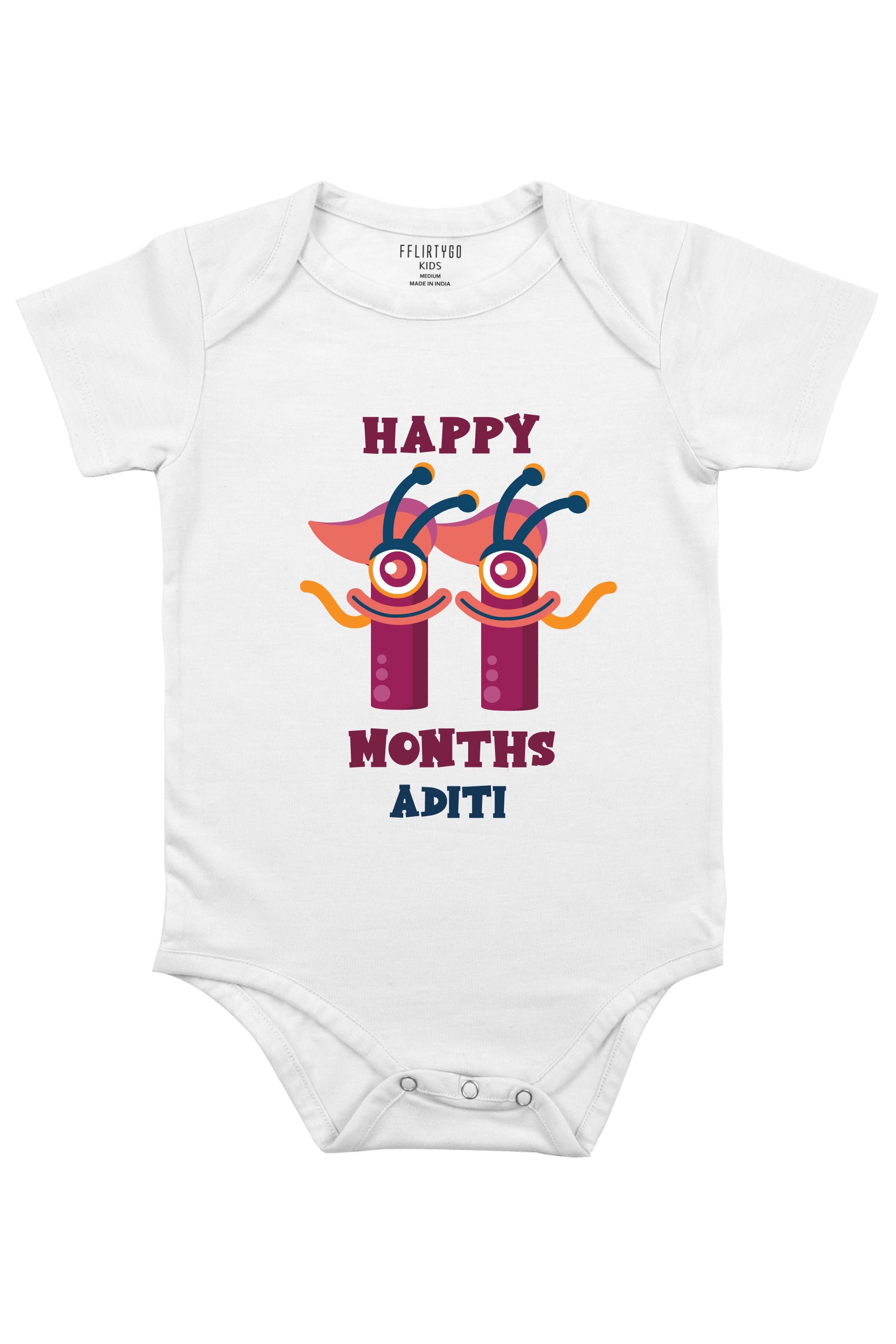 Eleven Month Birthday Baby Romper | Onesies w/ Custom Name