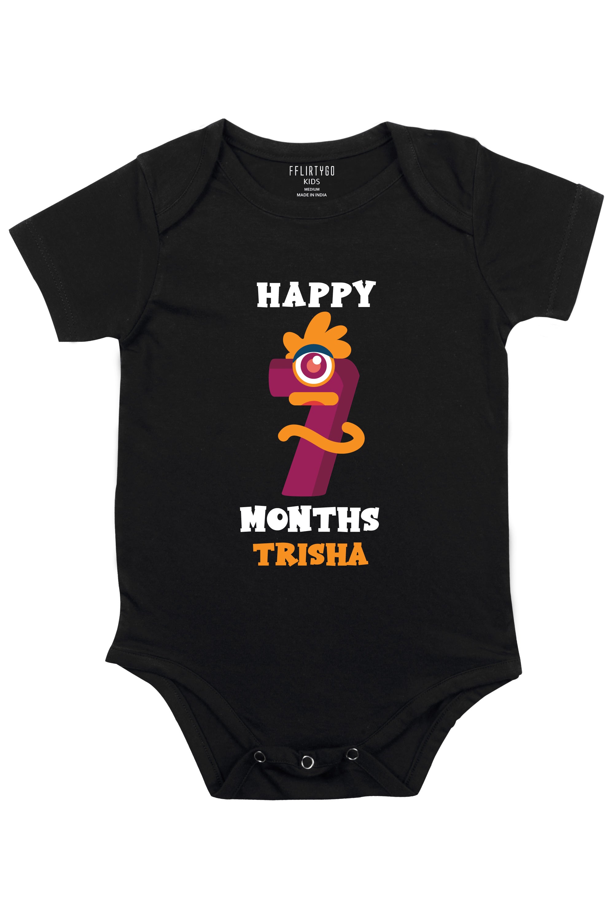 Seven Month Birthday Baby Romper | Onesies w/ Custom Name